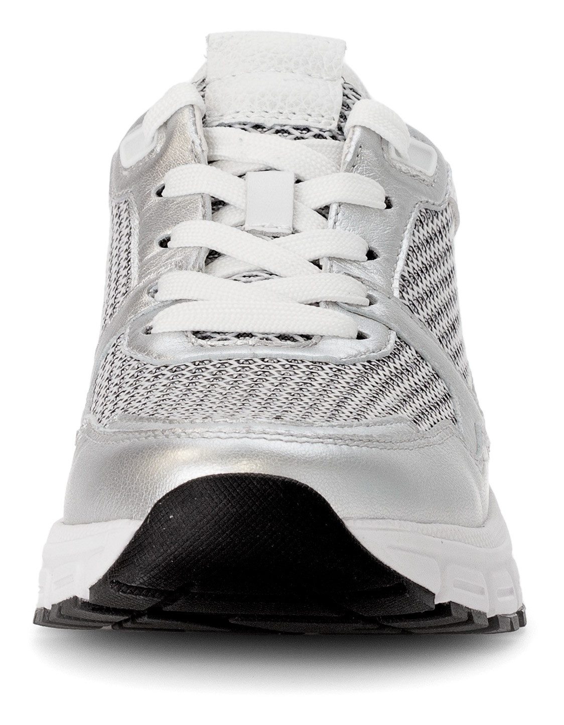 Gabor Sneakers met sleehak Florence , vrijetijdsschoen, lage schoen, veterschoen, contrastafwerking, breedte g (=breed)