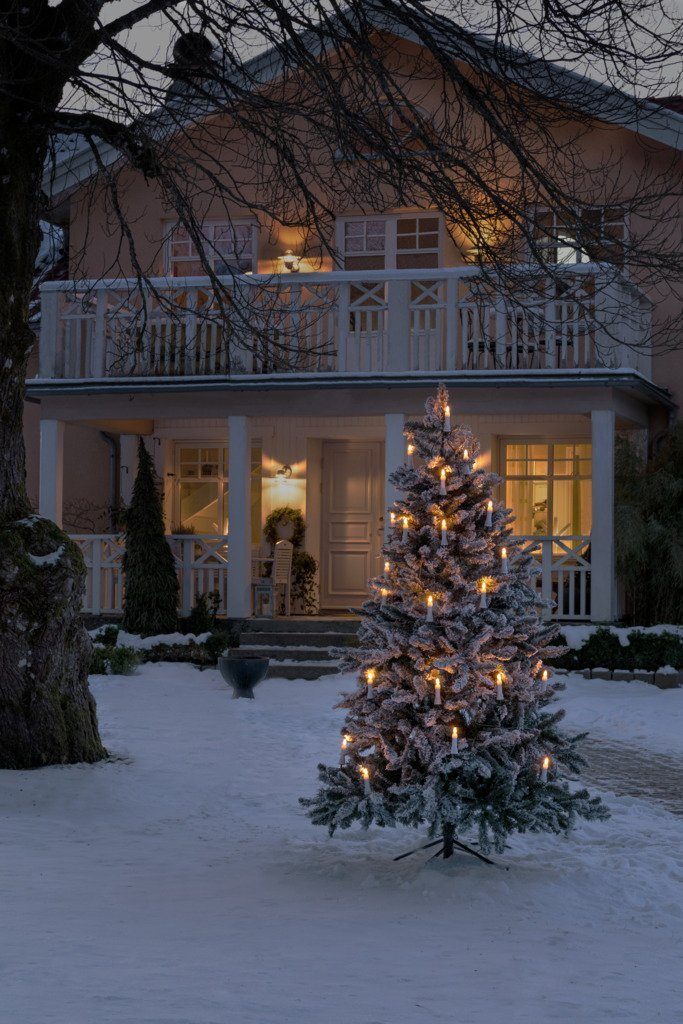 KONSTSMIDE Led-kerstboomkaarsen Kerstversiering buiten, kerstversiering Topperen, One String, 25 fonkelende amberkleurige dioden