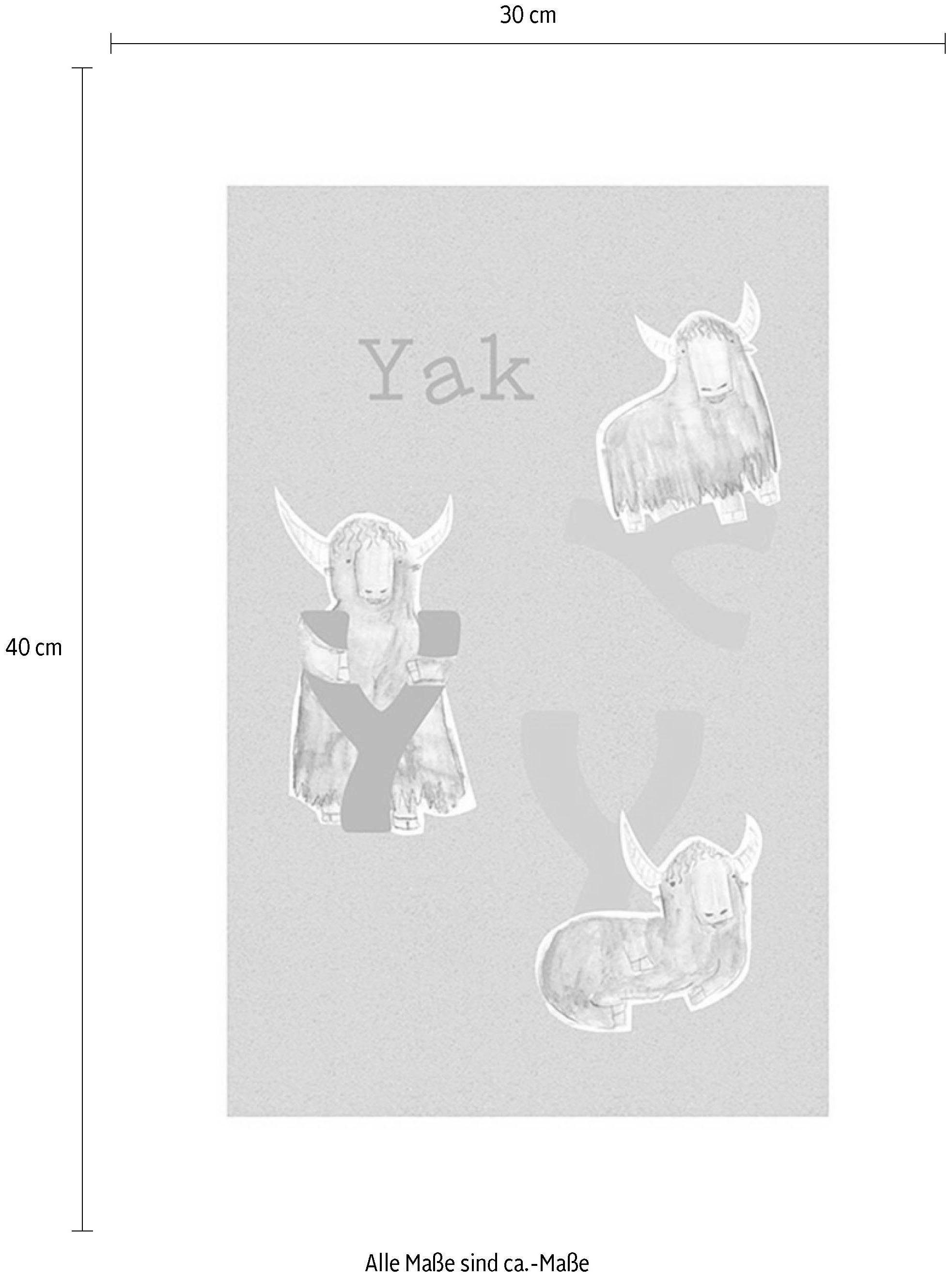 Komar Wanddecoratie ABC Animal Y Wanddecoratie - zonder lijst (1 stuk)