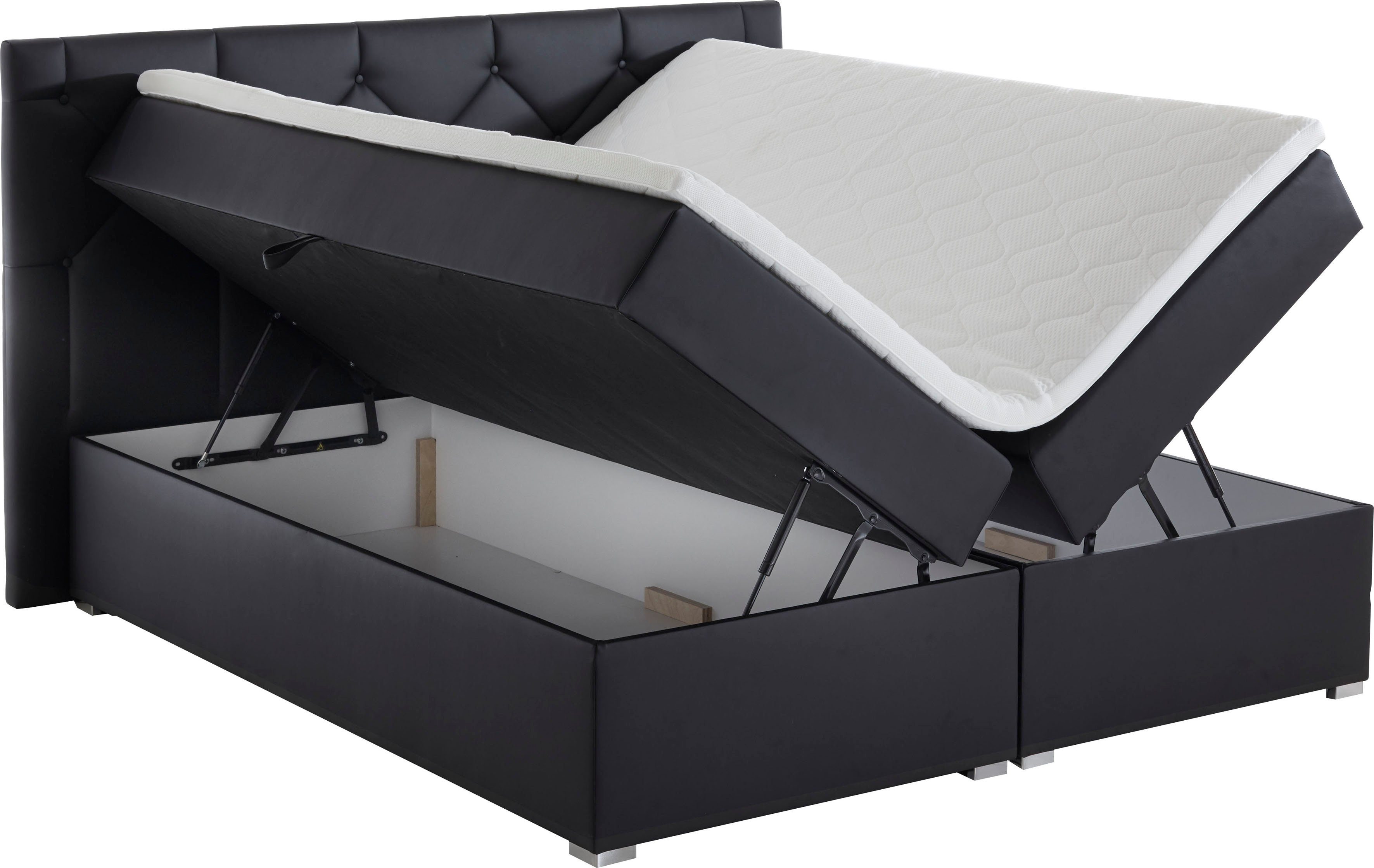 ATLANTIC home collection Boxspring Meike met xxl bedstee en topper