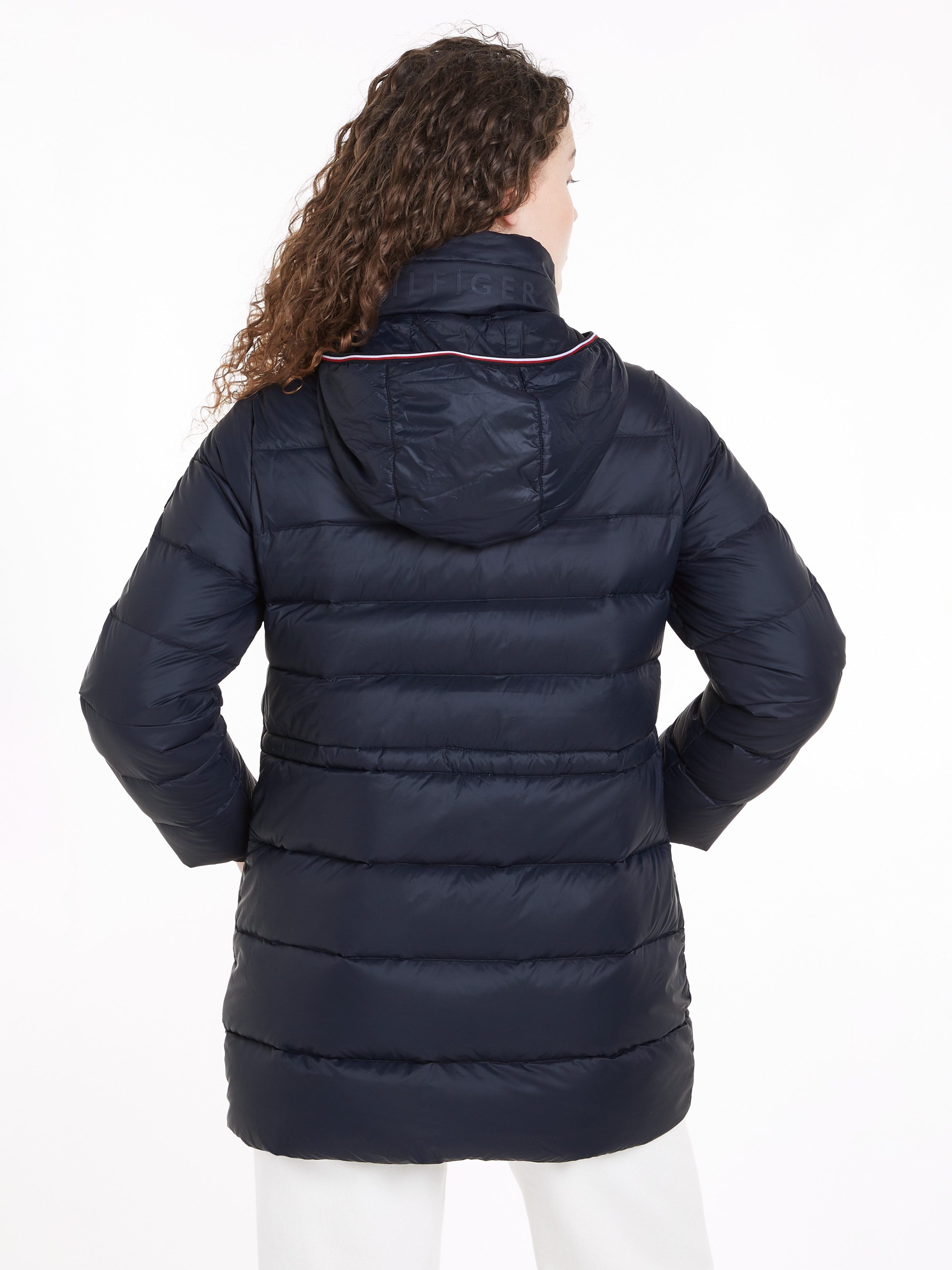 Tommy Hilfiger Lange jas met gestempeld logo
