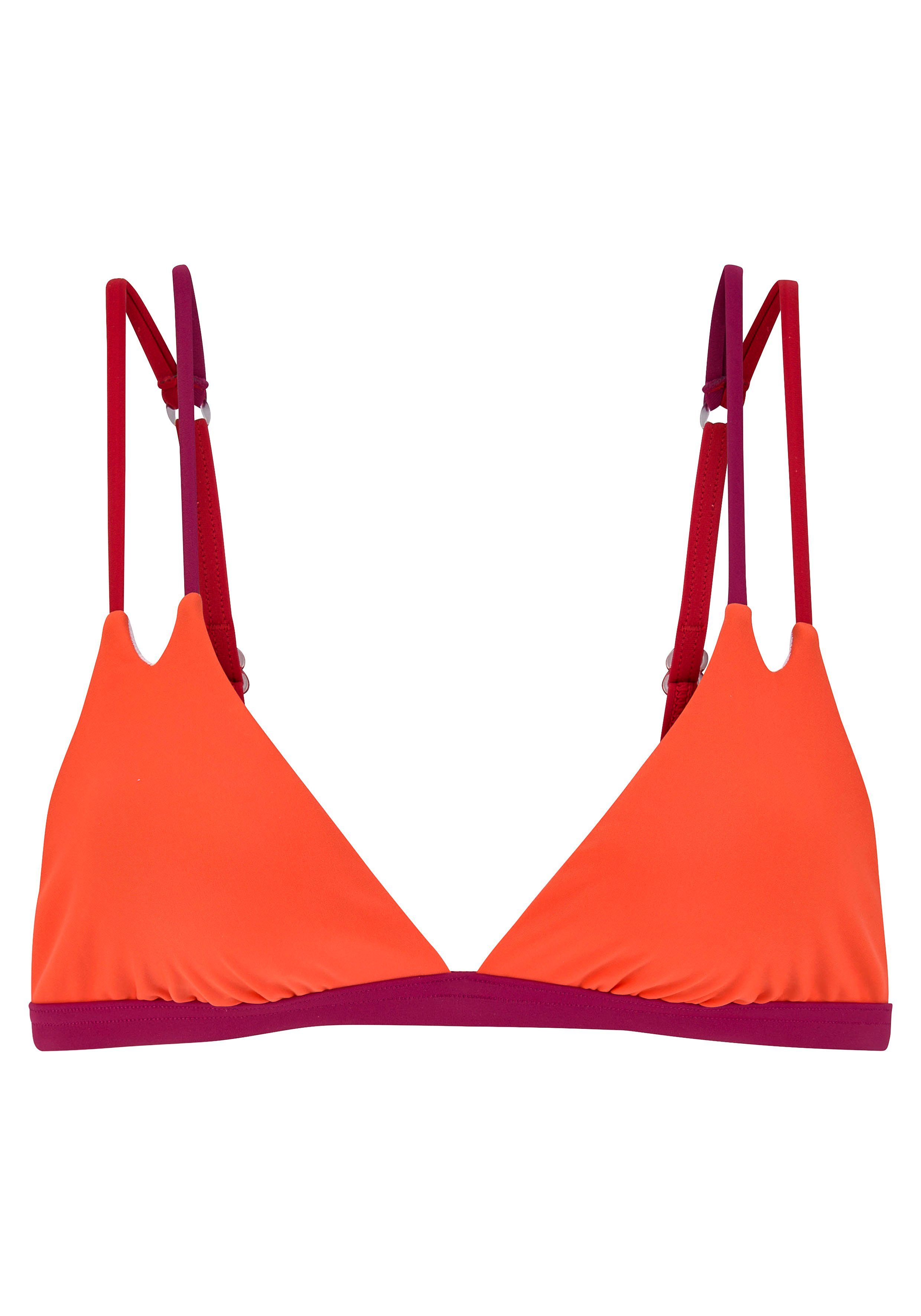 S.Oliver RED LABEL Beachwear Triangel-bikinitop Yella met dubbele schouderbanden en contrastkleurige details