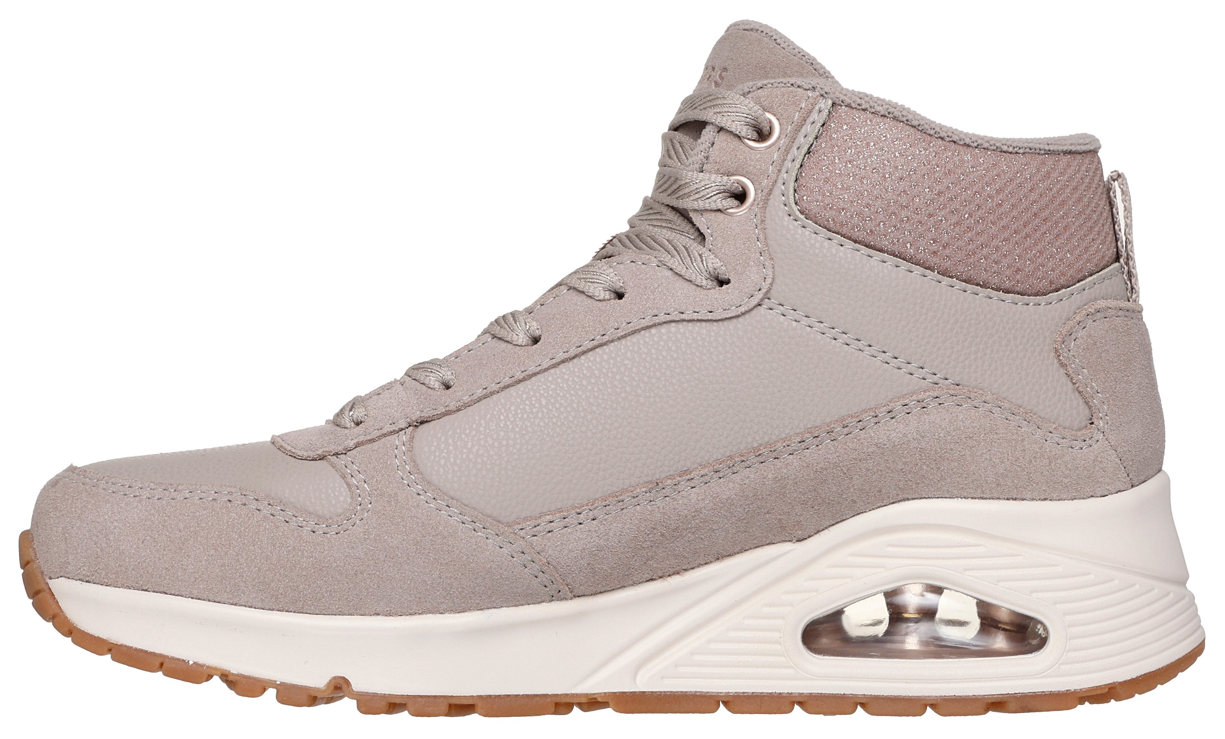 Skechers Sneakers met sleehak UNO-STACRE SHINE High top sneaker, veterboots met luchtkamer zool
