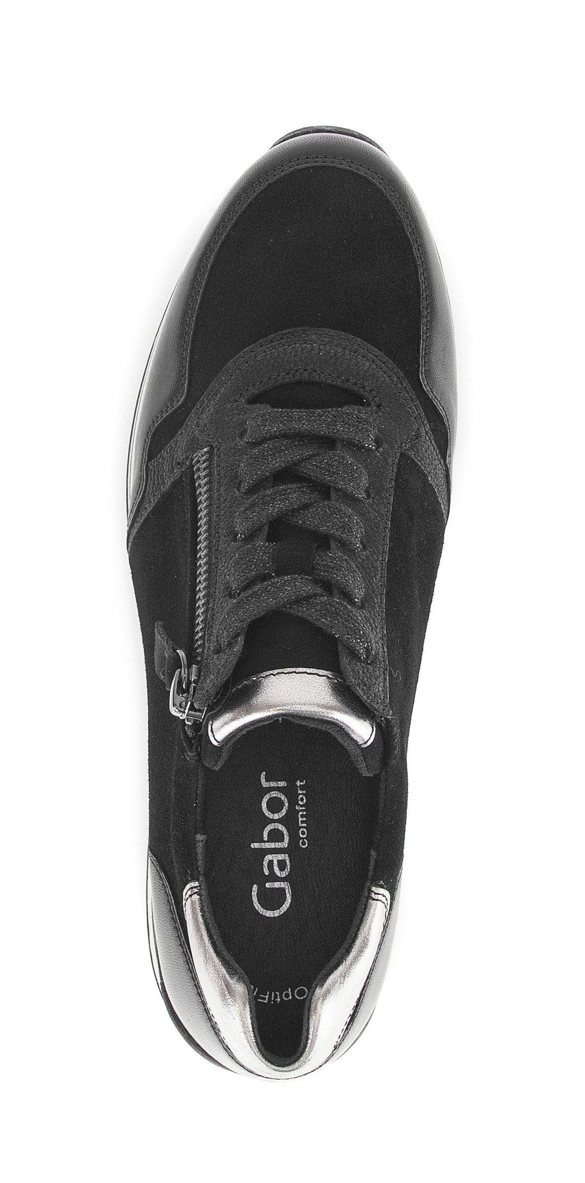 Gabor Sneakers met sleehak Turijn , vrijetijdsschoen, halfschoen, veterschoen, gepolsterde schacht, h-breedte