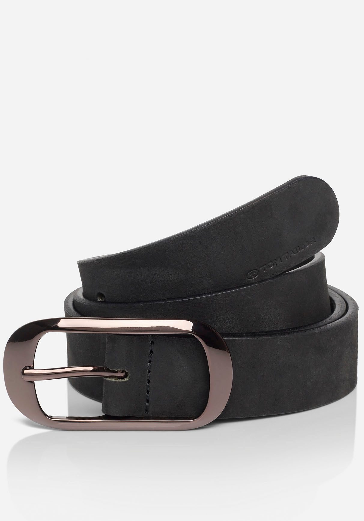 Tom Tailor Leren riem TTLEXI 3 cm brede damesriem, velourslederlook, modieus veelzijdig