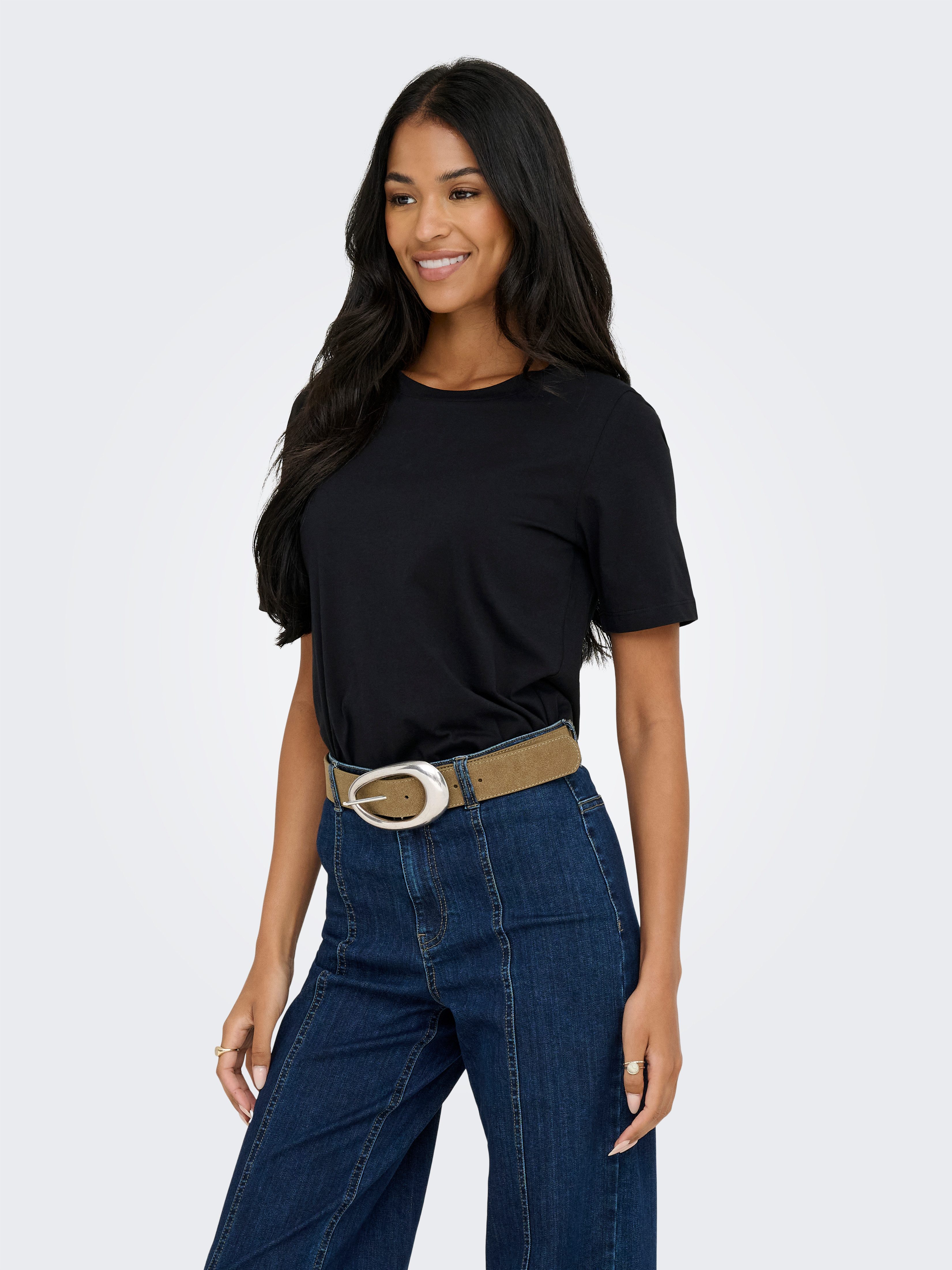 Only Shirt met korte mouwen ONLONLY – Duopack t-shirts voor dagelijks gebruik en vrije tijd (set, 2-delig)