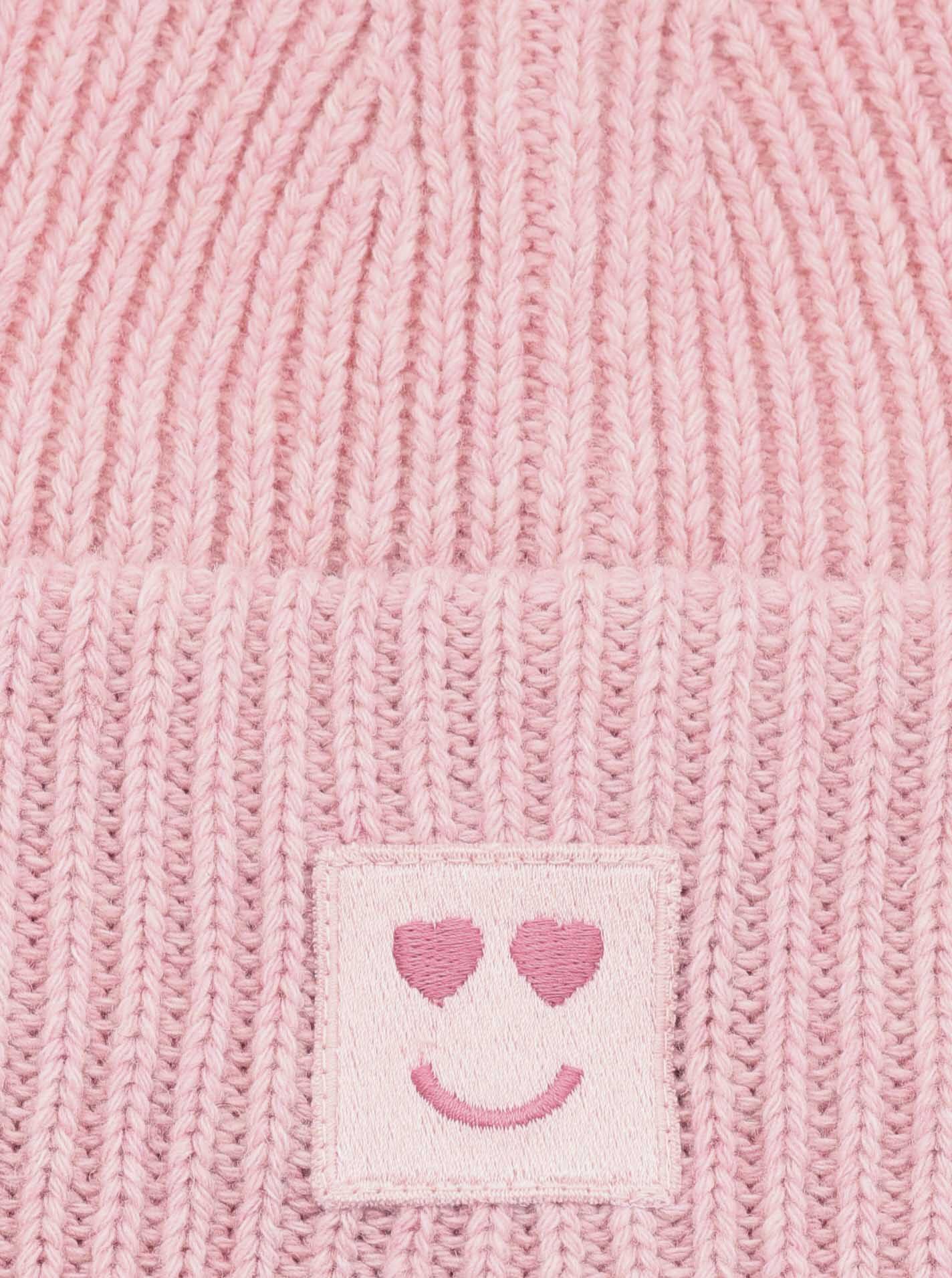 Zwillingsherz Gebreide muts Smile Grof gebreid, Smile Patch