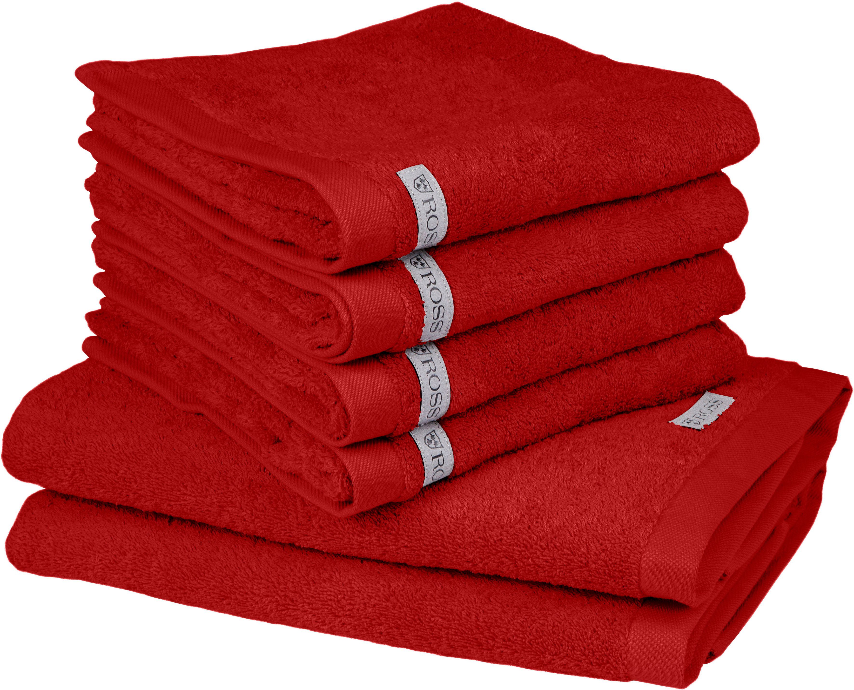 ROSS Handdoekenset Sinfonie bevat: handdoeken en badhanddoeken (set, 6-delig) handdoeken rood