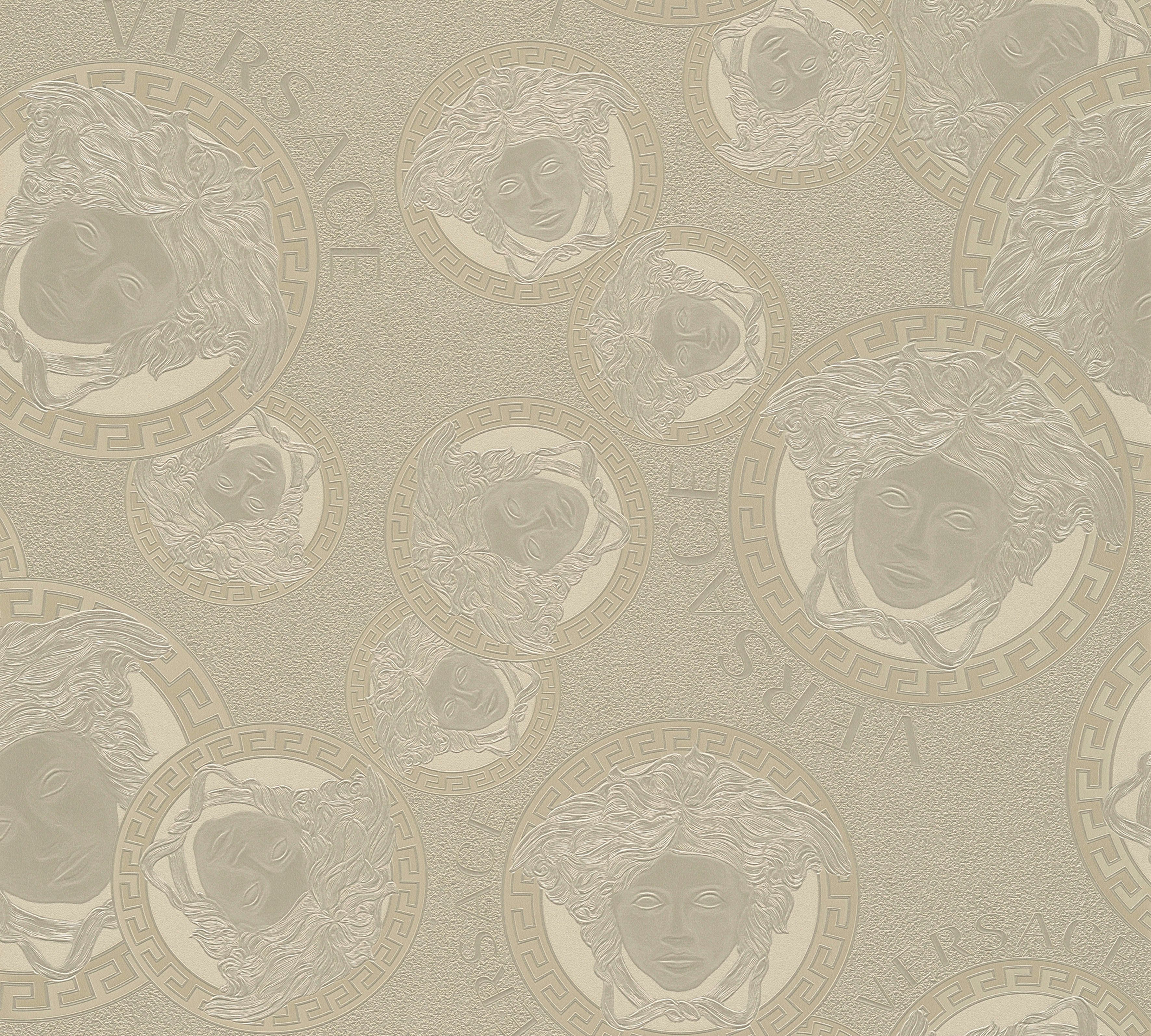 Versace Vliesbehang Wallpaper  5 Medusakopf Metallic (1 stuk)