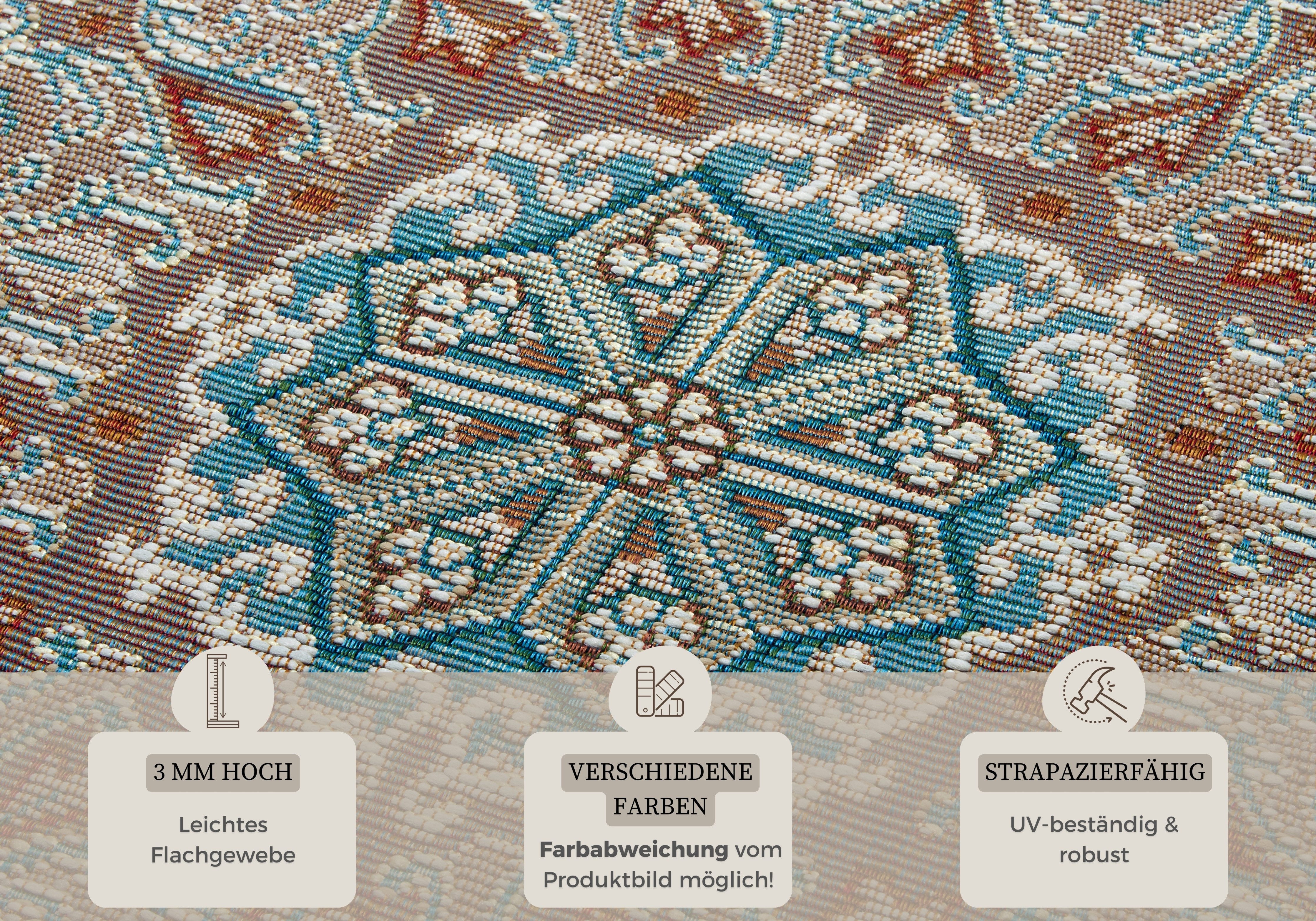 HANSE Home Vloerkleed Kadi In-& Outdoor, Tapijt, Weerbestendig, Balkon, Tuin, Woonkamer, Orient