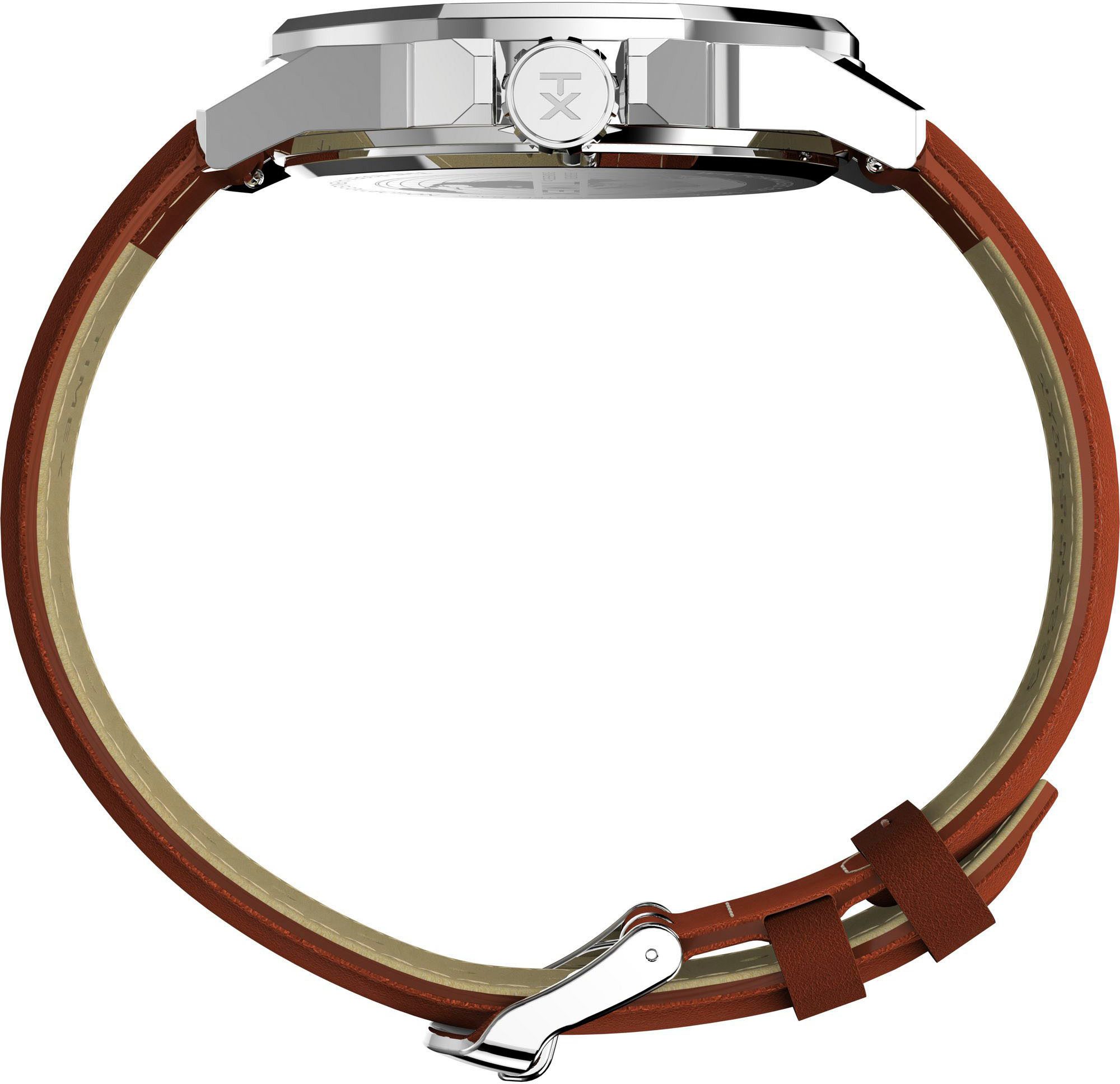 Timex Kwartshorloge Essex Armbandhorloge, herenhorloge, leren armband, datum, fluorescerende wijzers