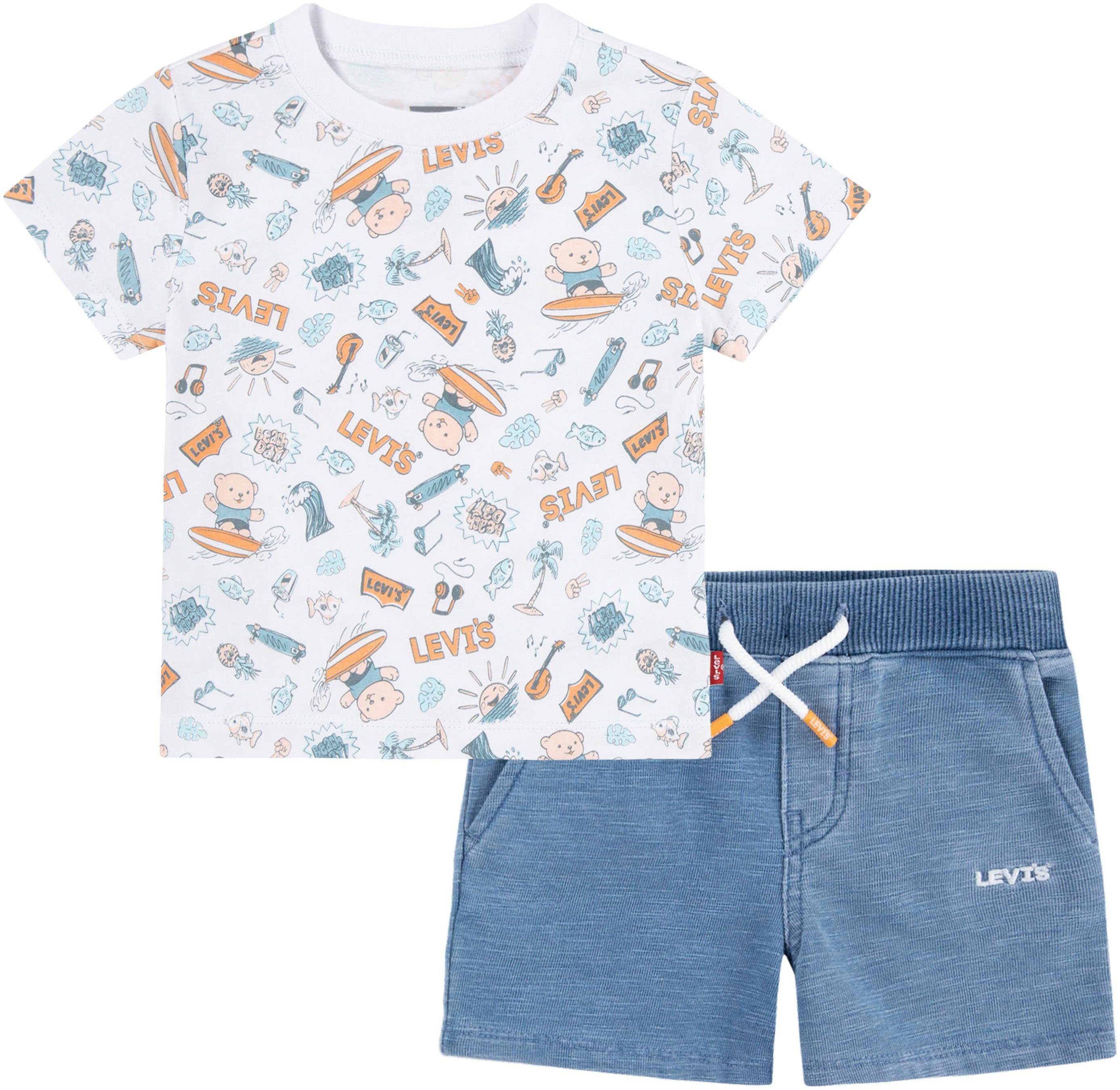 Levi's Kidswear Shirt short Surfing Doodle voor baby jongens (set, 2-delig)