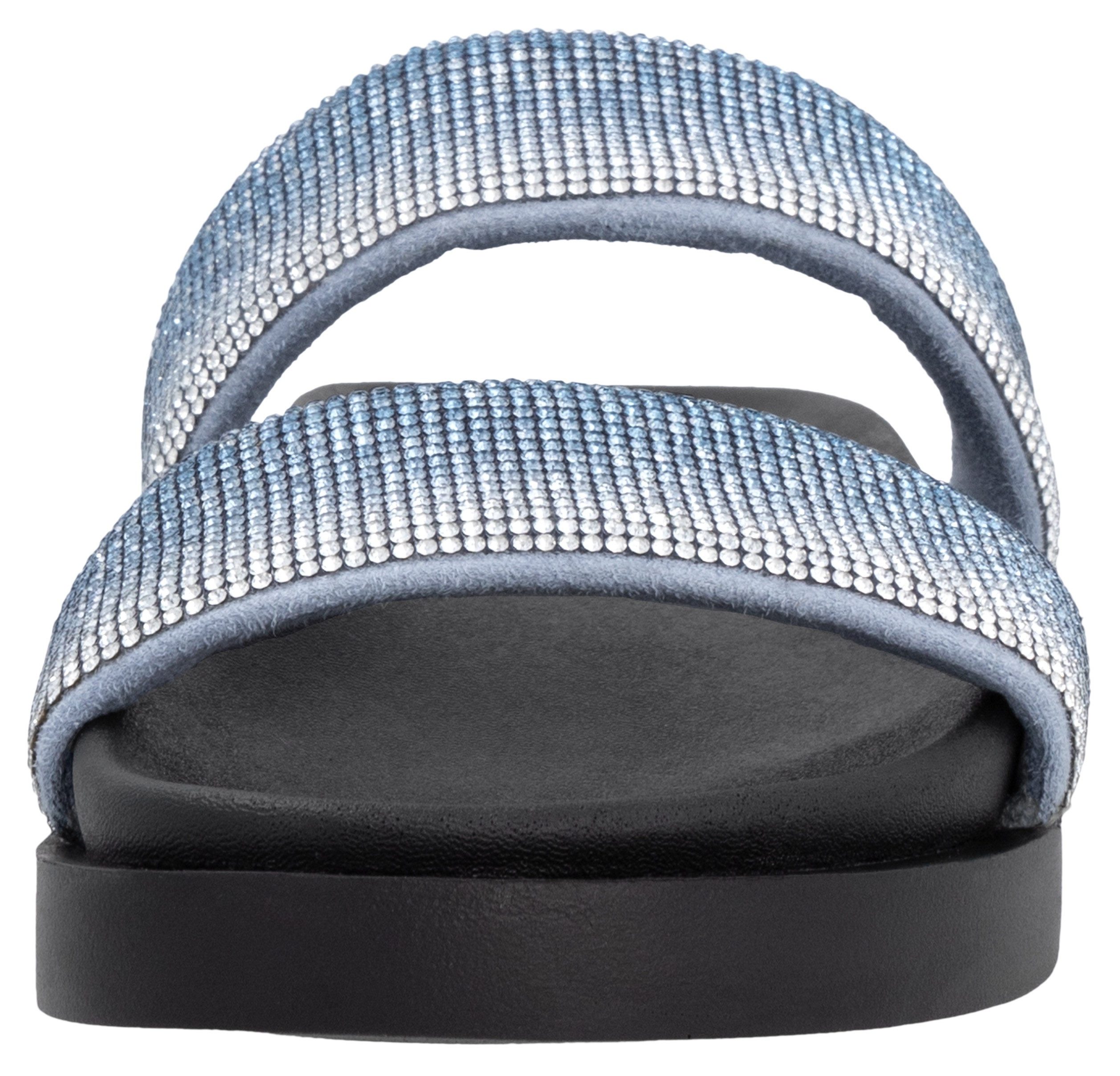 RIEKER Sport Slippers , zomer schoen, strand schoen, slippers, poolslides in glitter-look