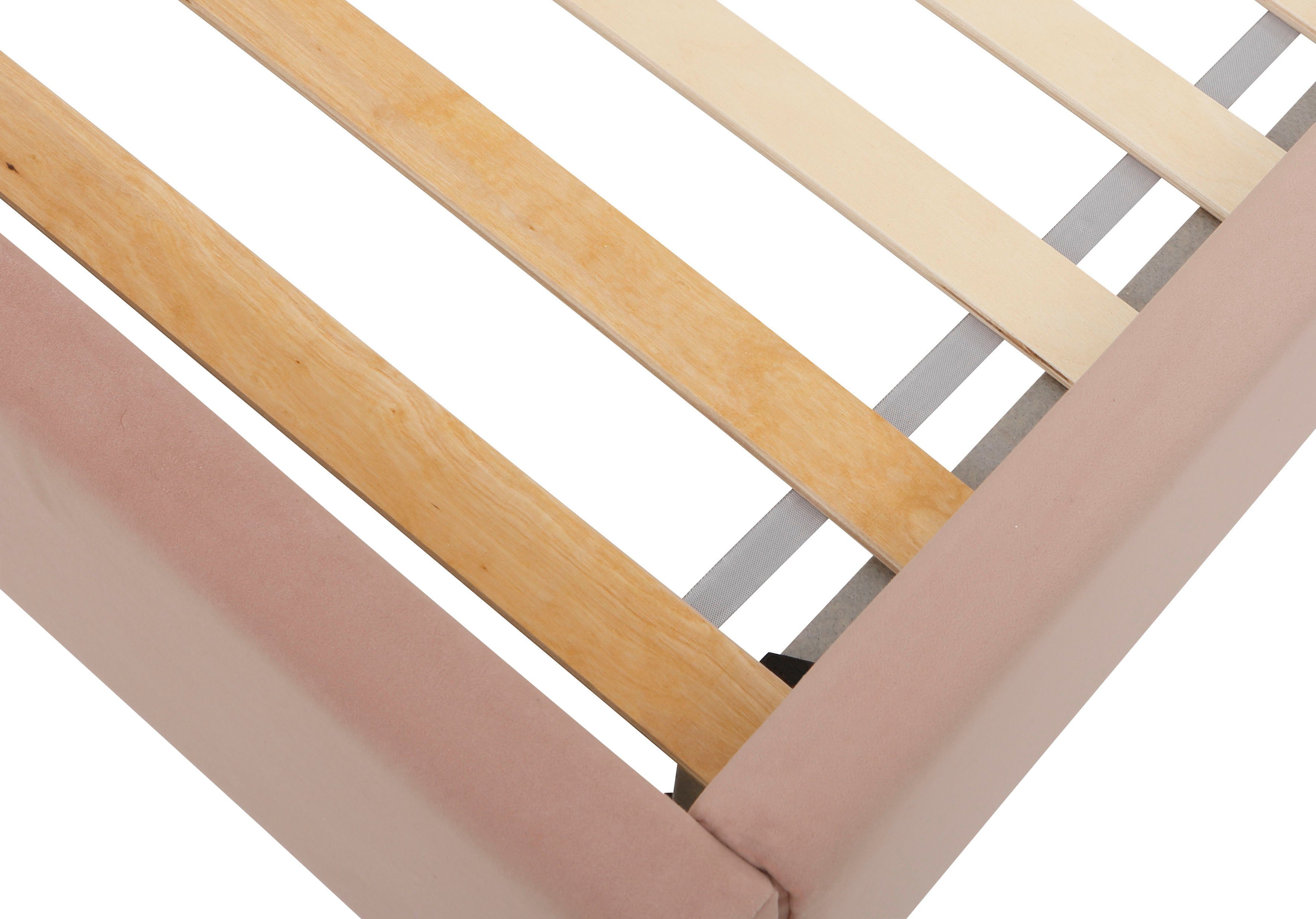 Lüttenhütt Gestoffeerd bed Jonte prettig bekleed hoofdbord met decoratief sterreliëf