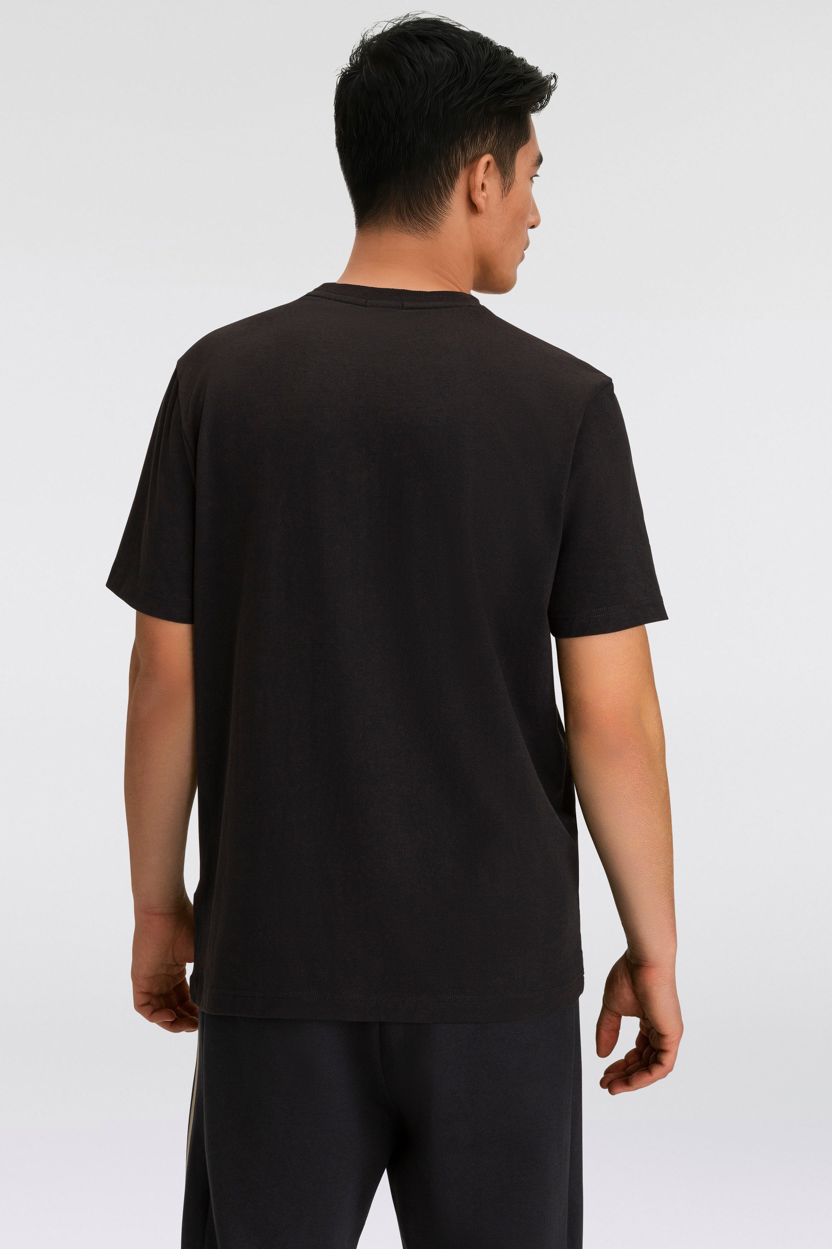 BOSS GREEN Shirt met ronde hals Thee met gegomd contrast-logo