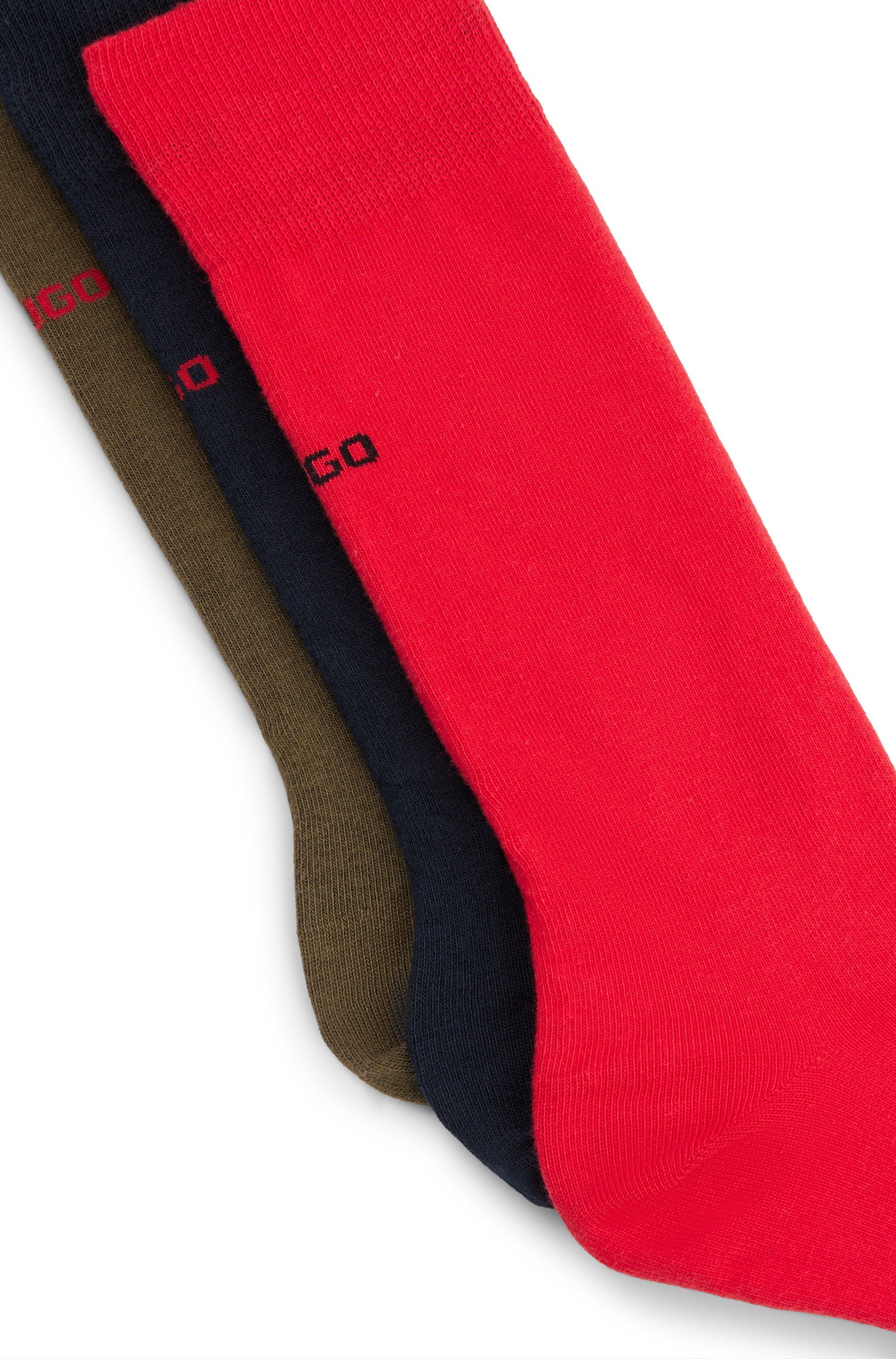 HUGO underwear Business-sokken 3P RS UNI CC met contrasterende hugo logo-opschrift (3 paar, Set van 3)