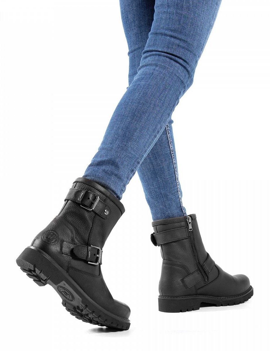 Panama Jack Winterlaarzen ankle boot, warm lining, with logo embossing on the heel