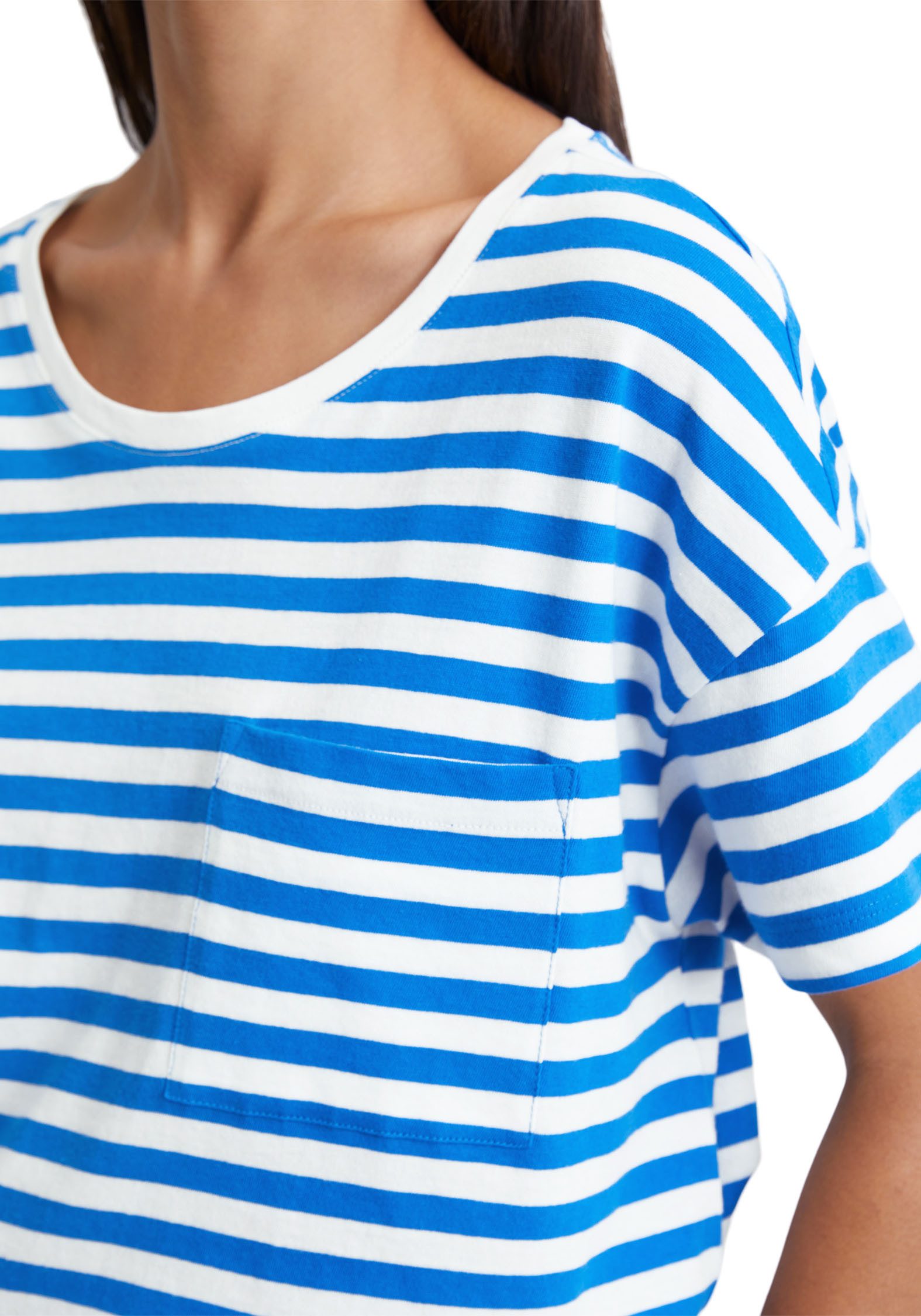 Marc O'Polo DENIM T-shirt van duurzame katoen gestreepte look