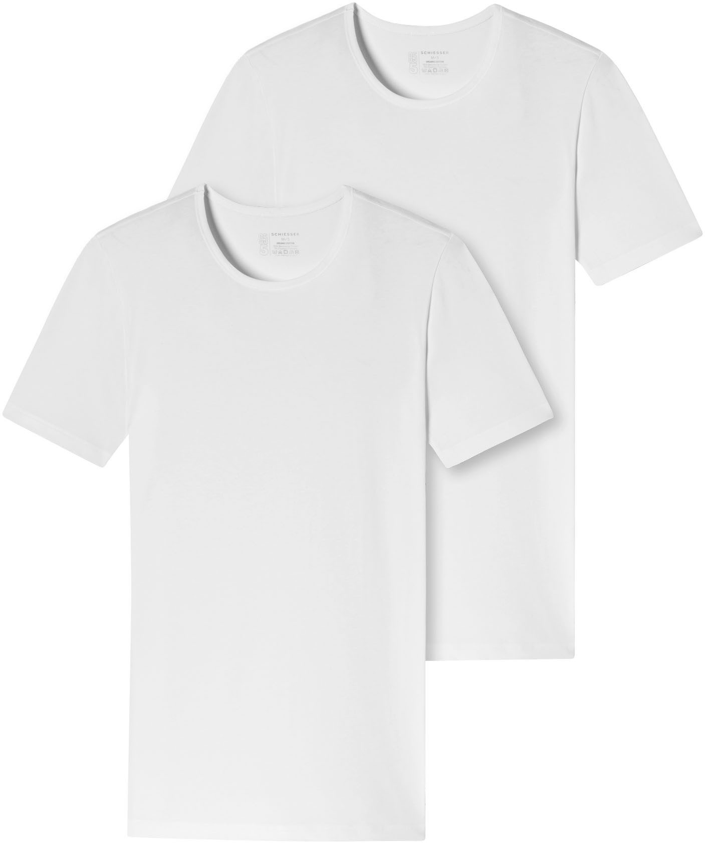 Schiesser T-shirt 95/5 met ronde hals (2 stuks, Set van 2) heren t-shirts maat 8 (XXL) wit