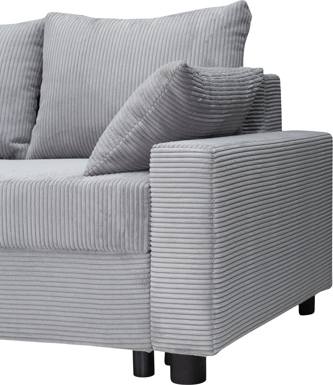 COLLECTION AB Hoekbank Parma L-vorm met slaapfunctie en bedlade, inclusief kussens, bonell-federkern