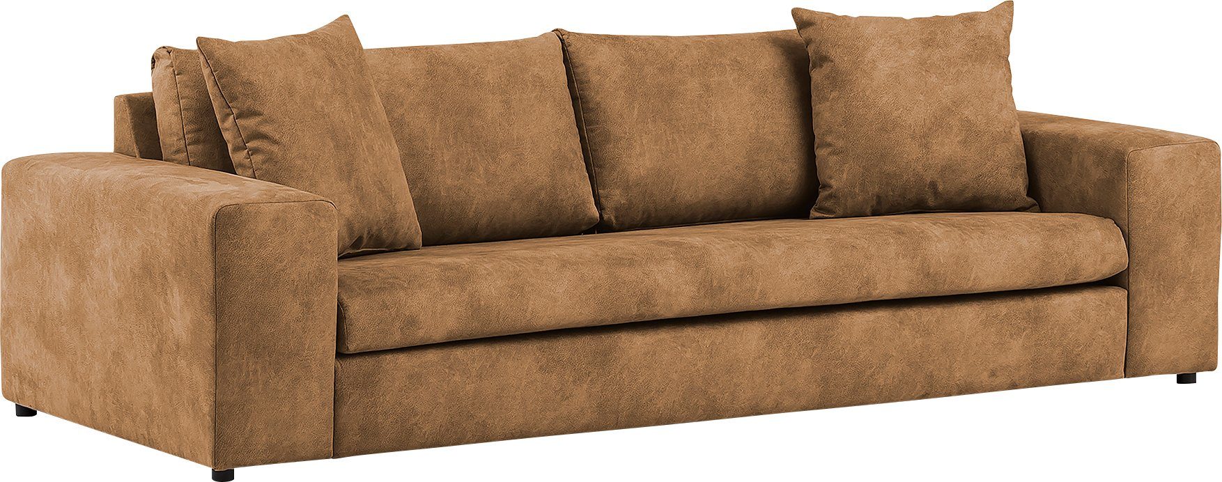 andas 3-zitsbank SLEETLAND XXL in fluweel of vintage lederlook