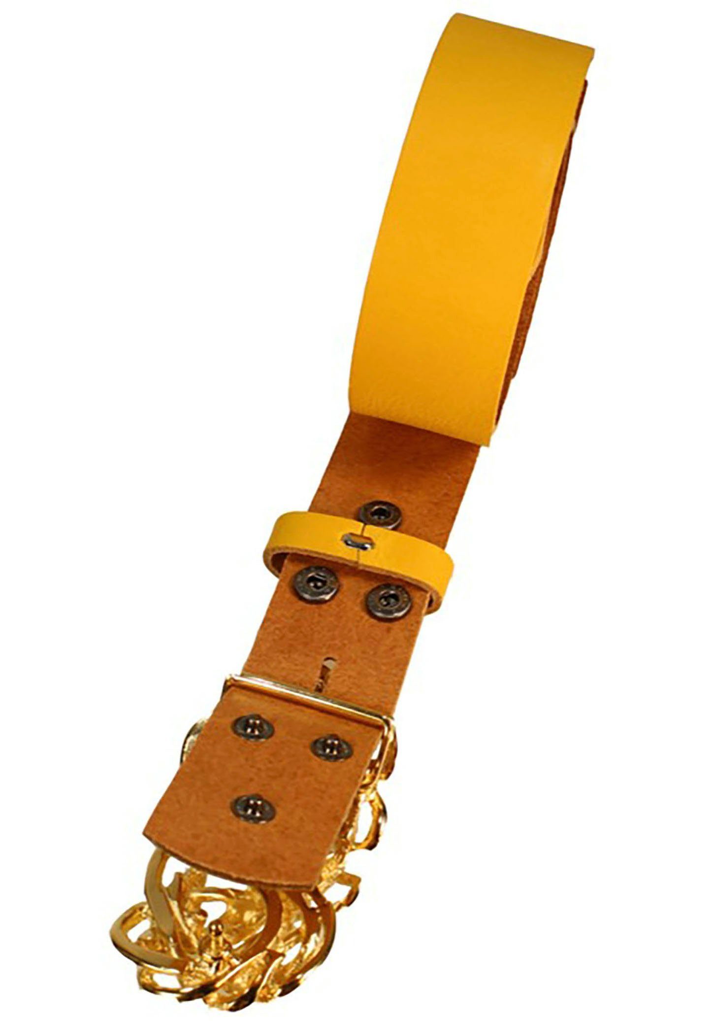 RETTUNGSRING by showroom 019° Leren riem met verwisselbare sluiting "strooknoop glanzend goud"