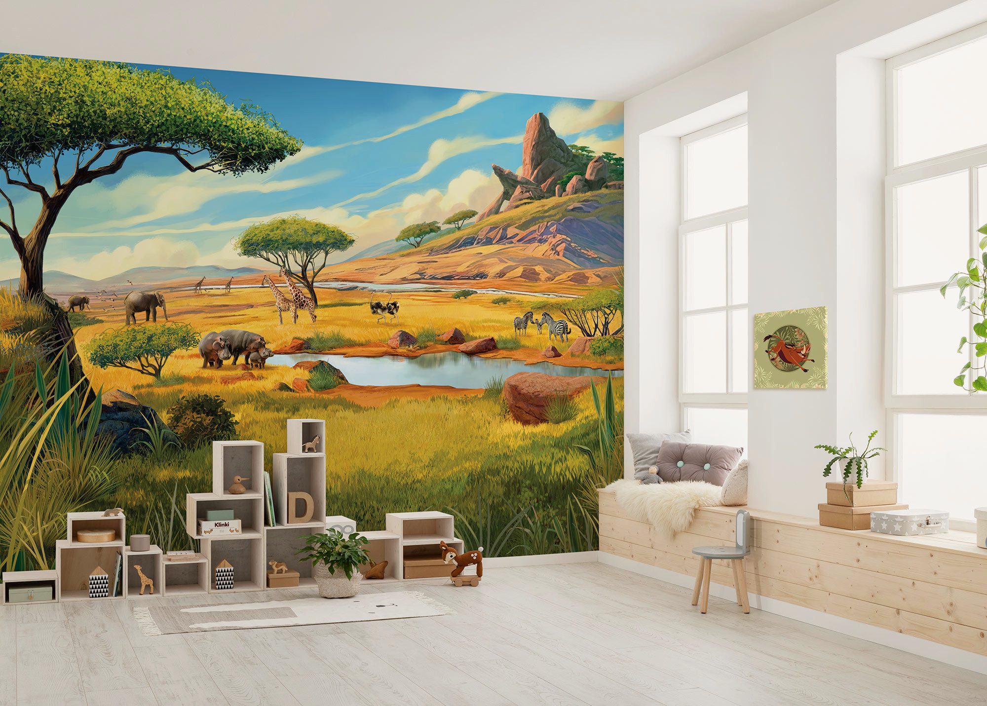 Komar Artprint op linnen Disney The Lion King Wild and Free Since 1994 40 x 50 cm (breedte x hoogte) - kinderkamer, decoratie (1 stuk)
