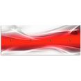 artland kapstok creatief element rood voor uw artdesign van hout met 4 sleutelhaakjes – sleutelbord, sleutelborden, sleutelhouder, sleutelhanger voor de hal – stijl: modern rood