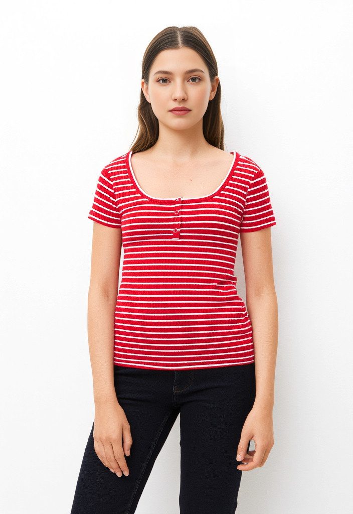 Vero Moda T-shirt VMSEA SS HENLEY TOP JRS