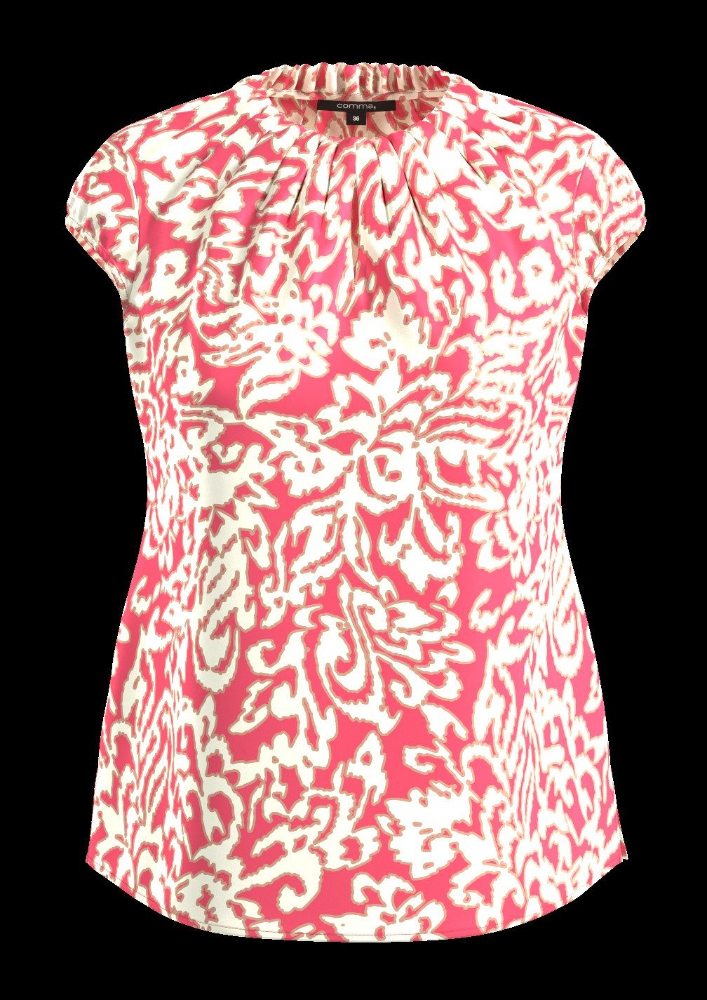 Comma Gedessineerde blouse met hoge kraag en allover-print