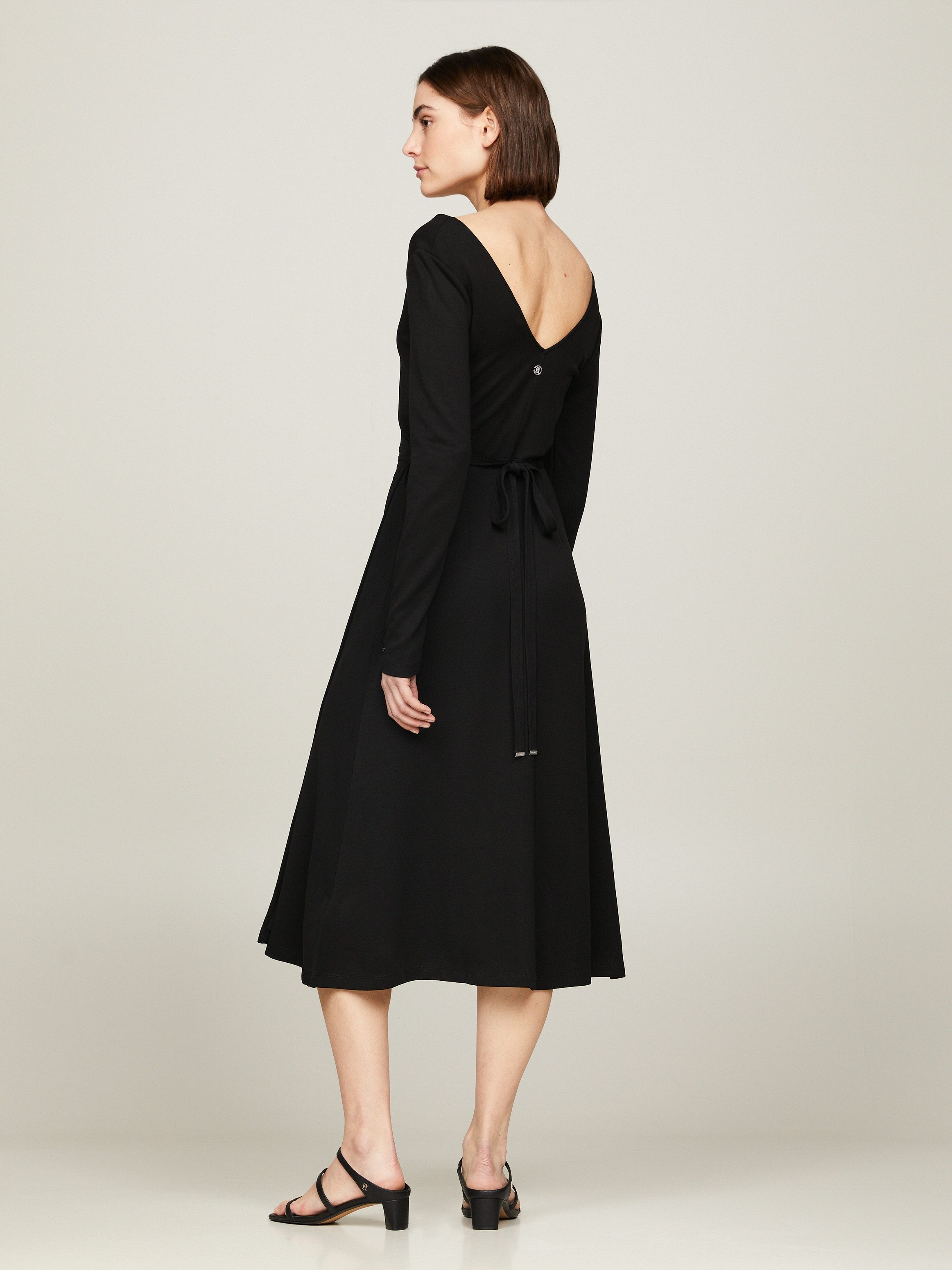 Tommy Hilfiger Wikkeljurk F&F WRAP MIDI DRESS LS