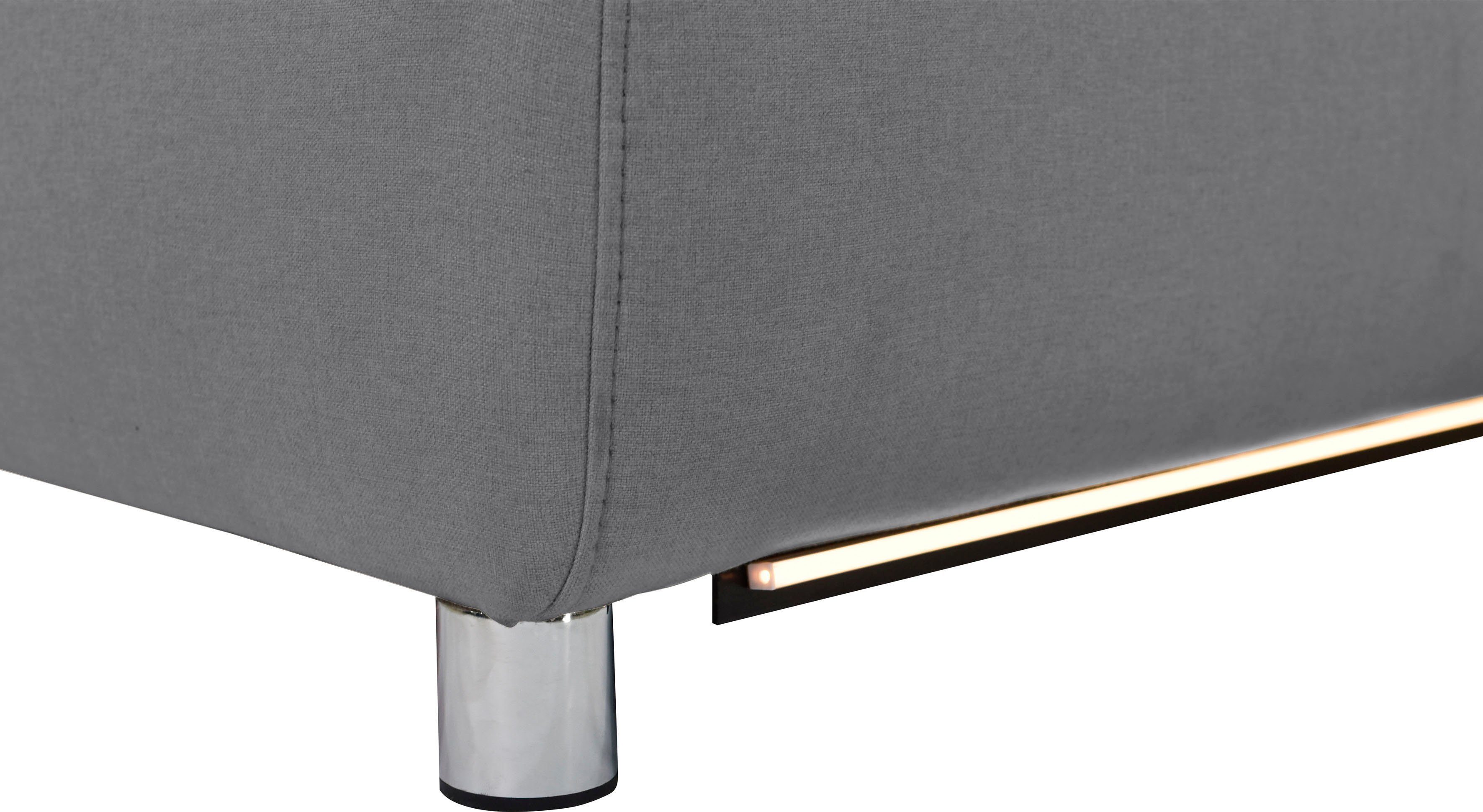 Places of Style Hoekbank Pareli, L-model, 259 cm, met récamier, echt leer, imitatieleer, weefstof