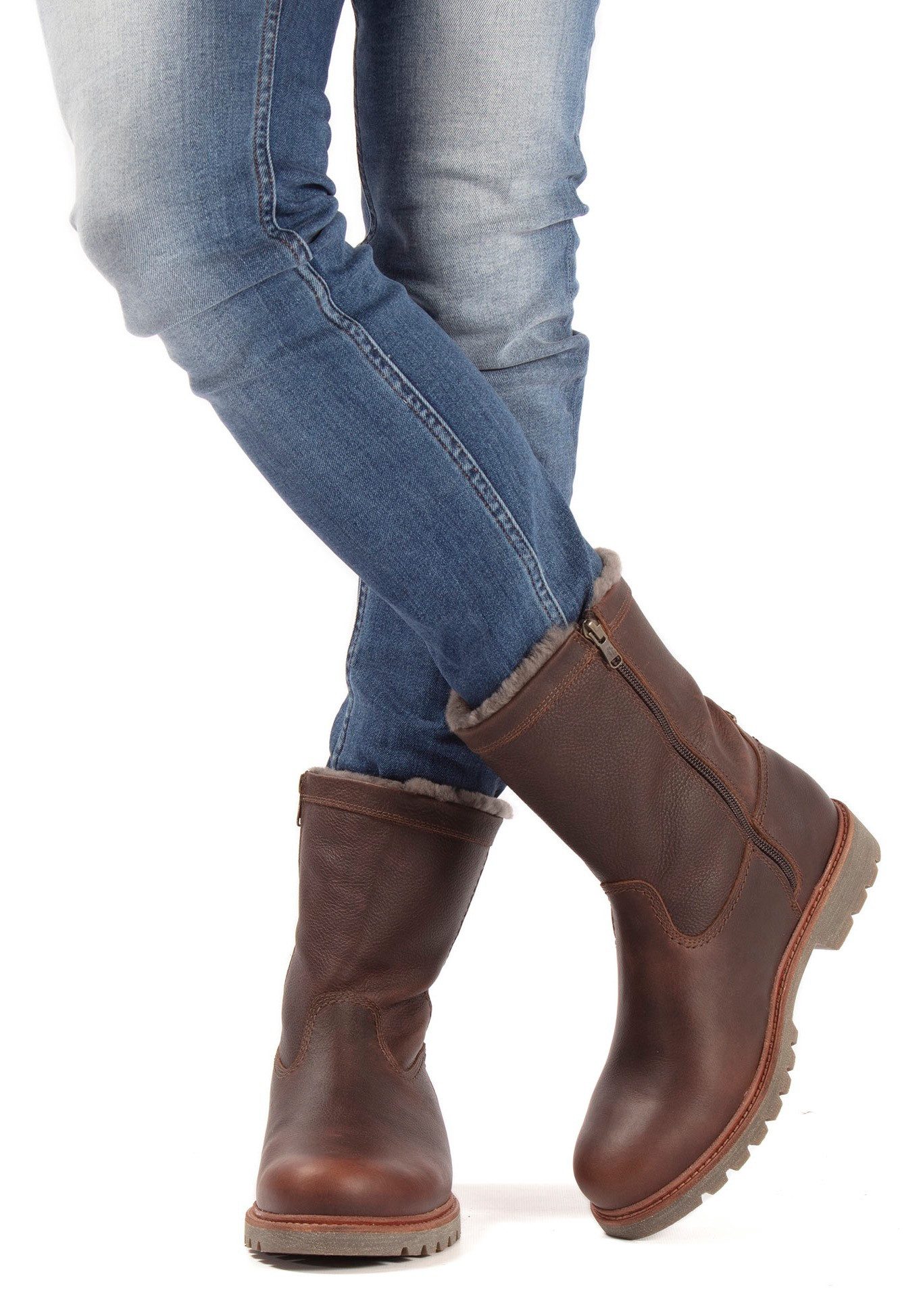 Panama Jack Winterlaarzen , blokhak, winterlaars, kort laarsje met luxe logo-embossing