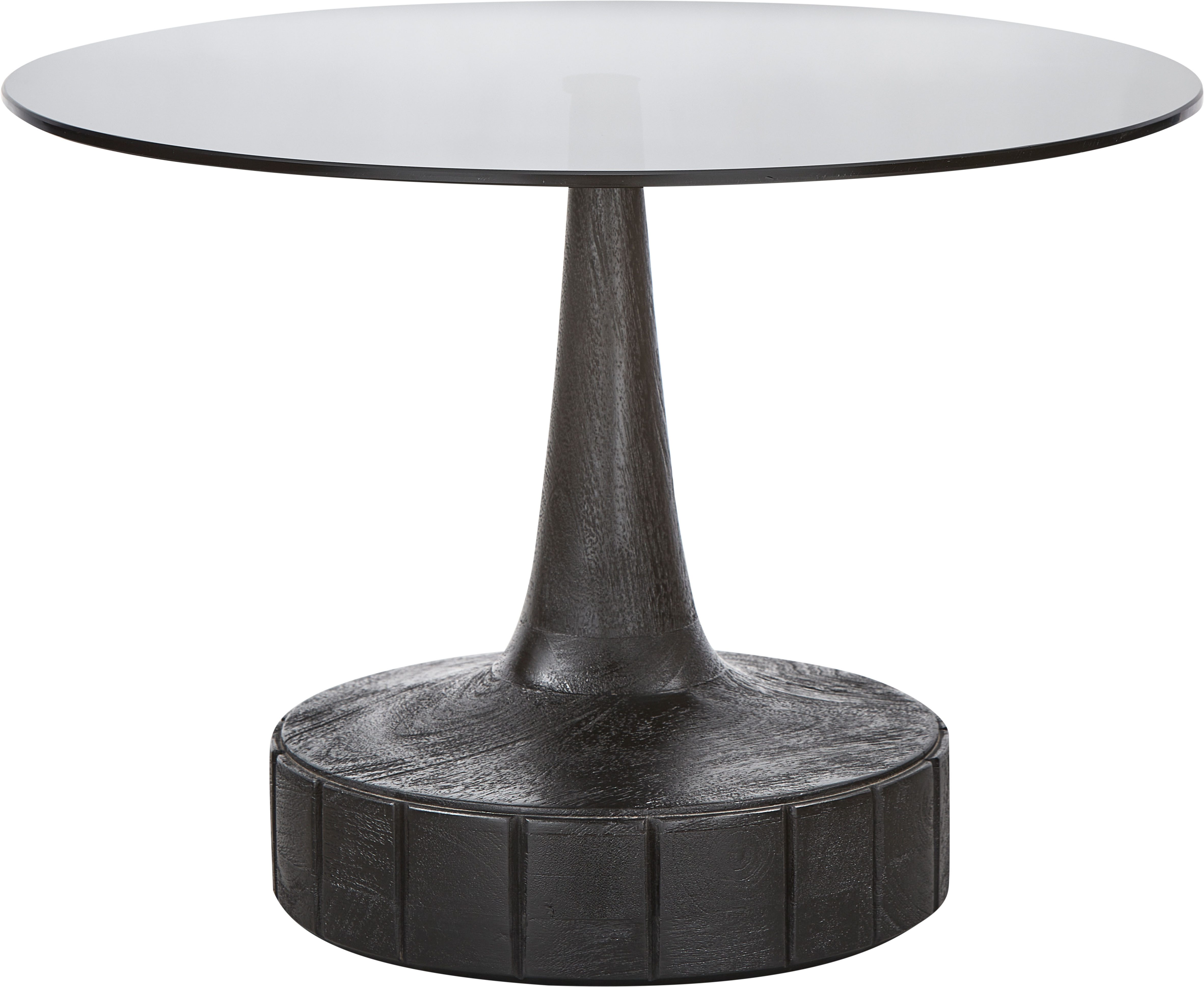 WOOOD Salontafel Soya met glazen tafelblad, h 43 cm x ø 60 cm salontafels zwart