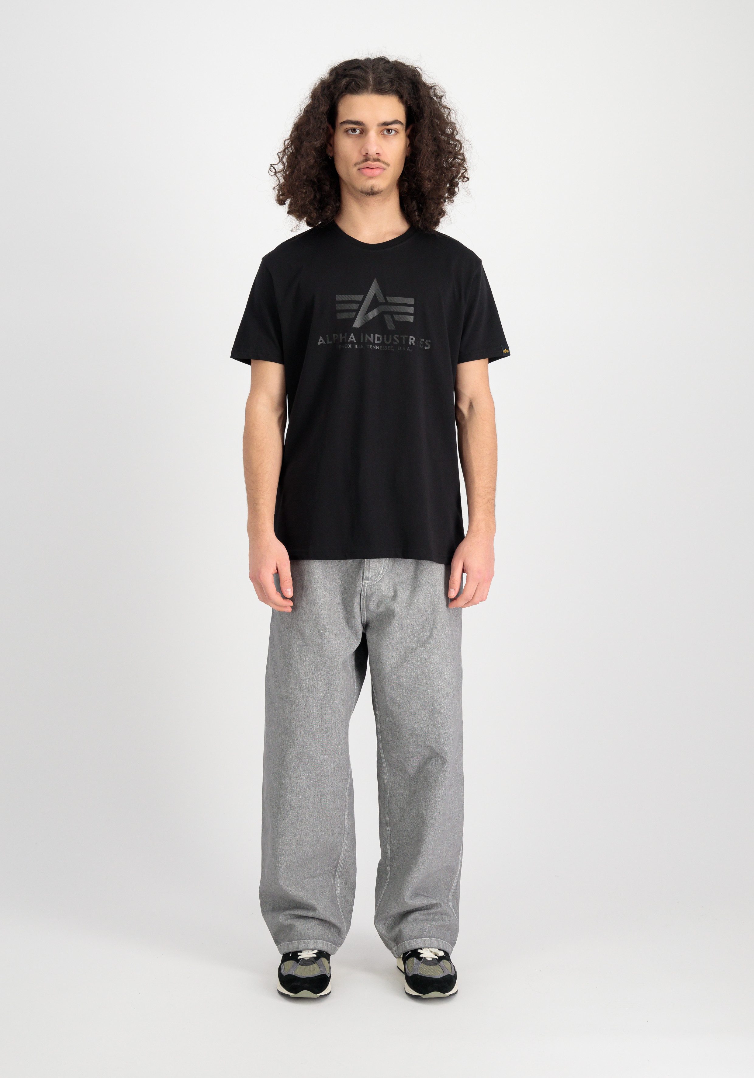 Alpha Industries Shirt met ronde hals Basic T Carbon