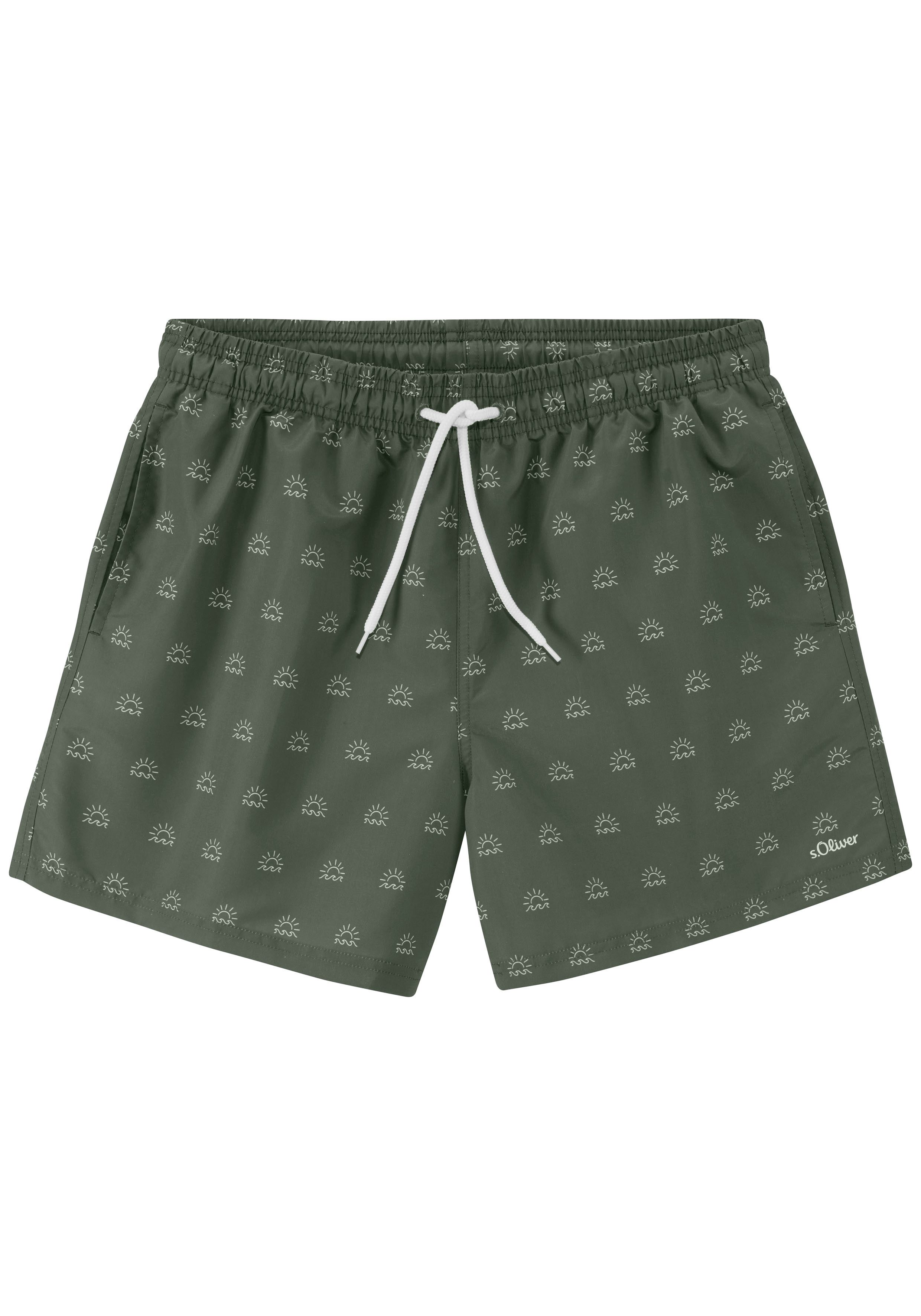 s.Oliver RED LABEL Beachwear Zwemshort met modieuze all-over print