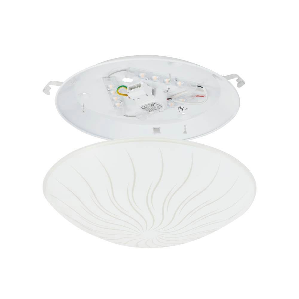 EGLO Plafondlamp MARGITTA 1 plafondlamp, wit, granille-kristallen, woonkamerlamp Led plafondlamp, Lamp voor de woonkamer, slaapkamerlamp, Ø 31,5 cm (1 stuk)
