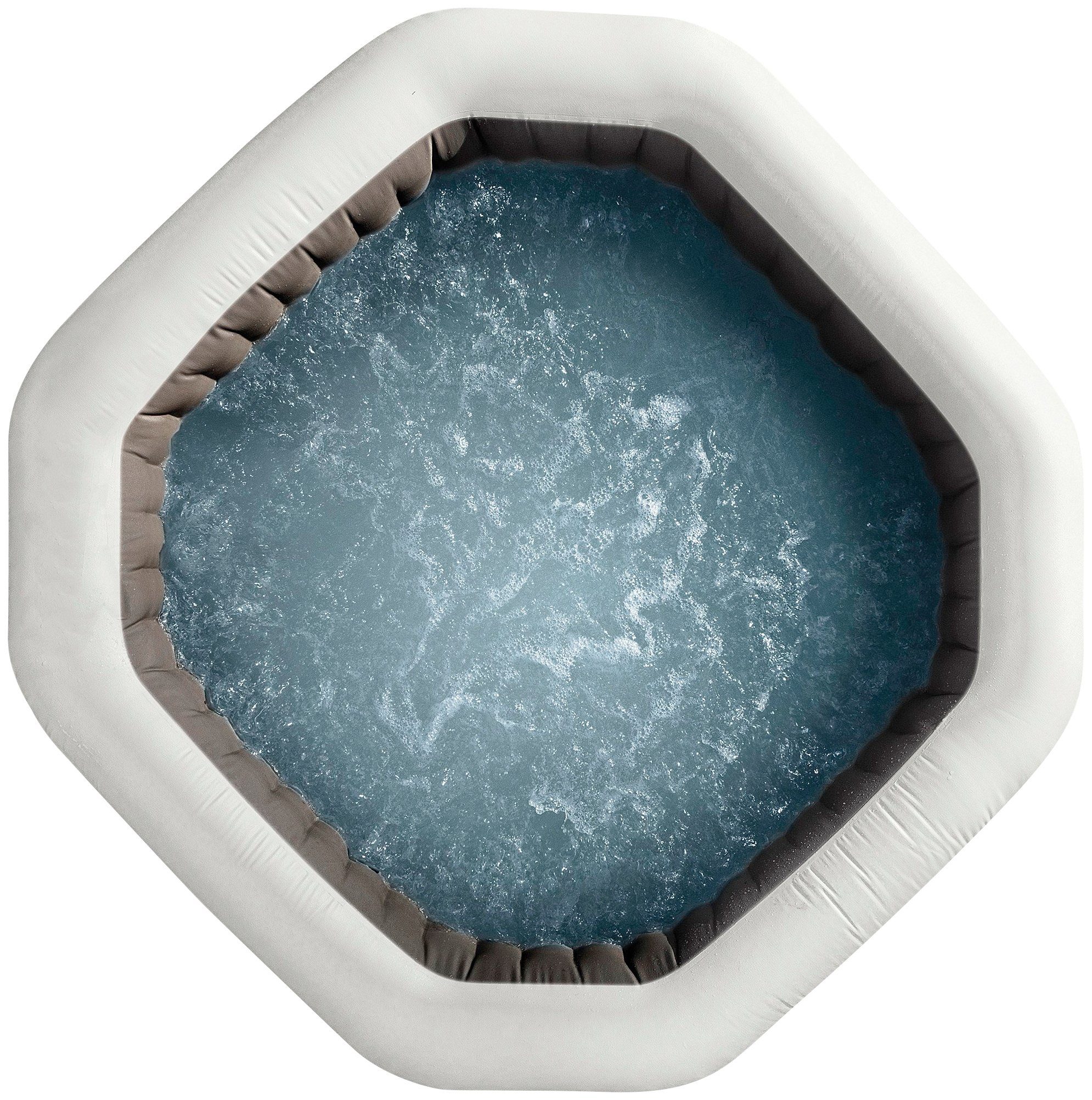 Intex Whirlpool PureSPA "Jet + Bubble Deluxe" octagon, onyx black 8-delig, met zoutwatersysteem, in verschillende maten (set)