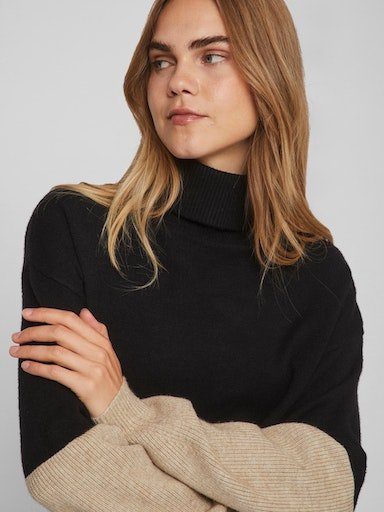 Vila Coltrui VIRIL BLOCKING ROLL-NK L/S KNIT TOP-NOOS