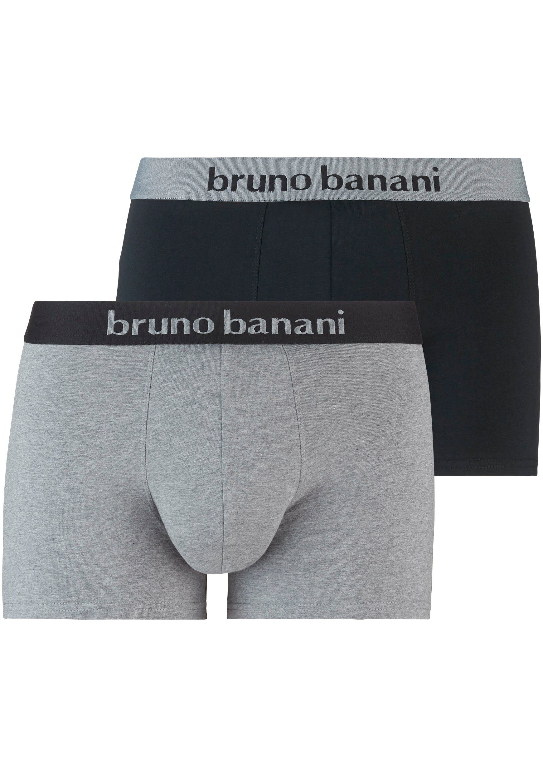 bruno banani boxershort in een eenvoudig ontwerp (set van 2) zwart
