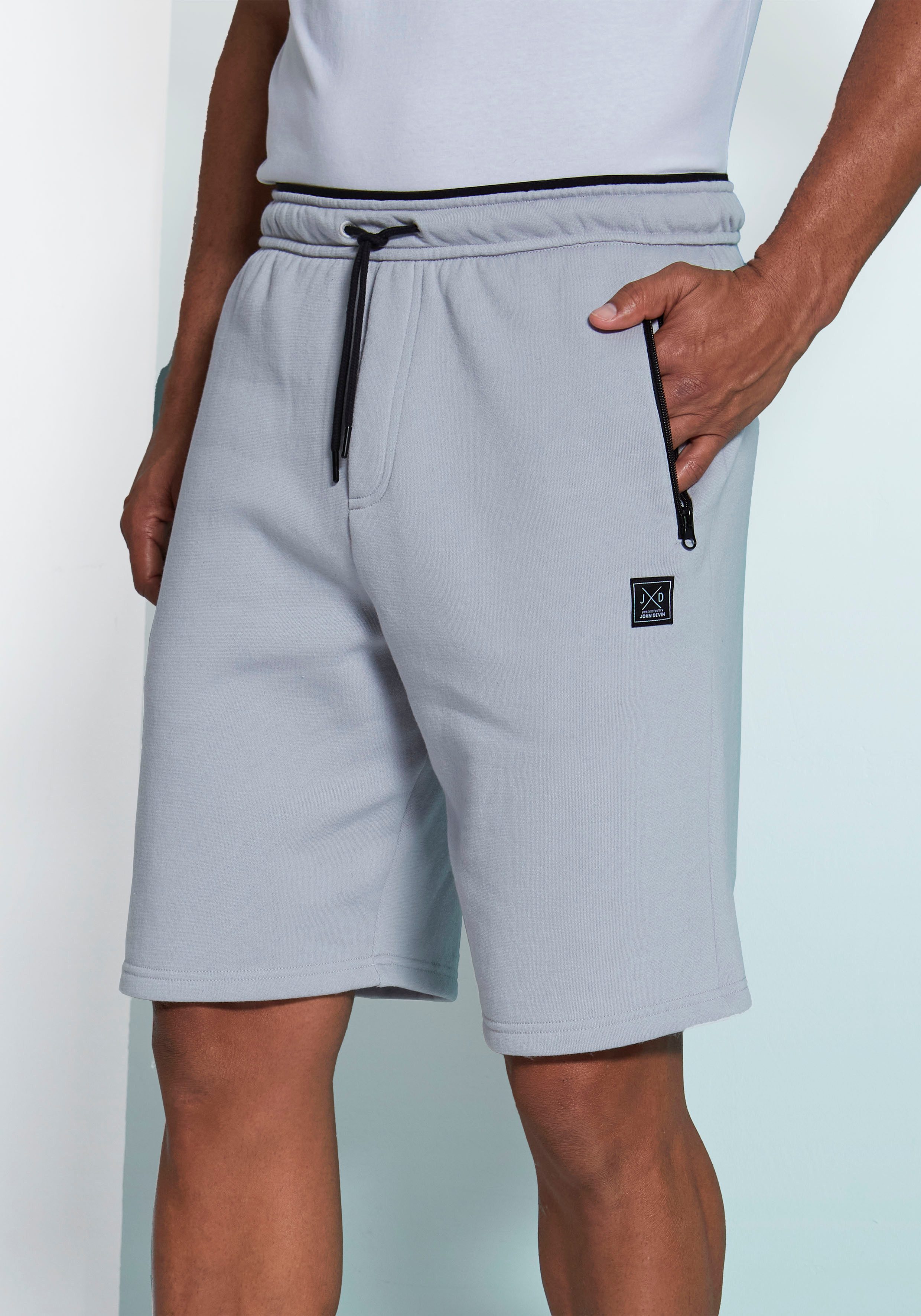 John Devin Sweatshort zijzakken met zwarte rits