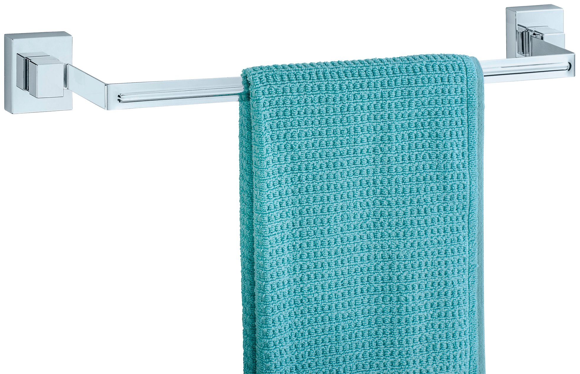 WENKO Handdoekhouder Vacuum-Loc Quadro Handdoekstang Uno - bevestigen zonder boren