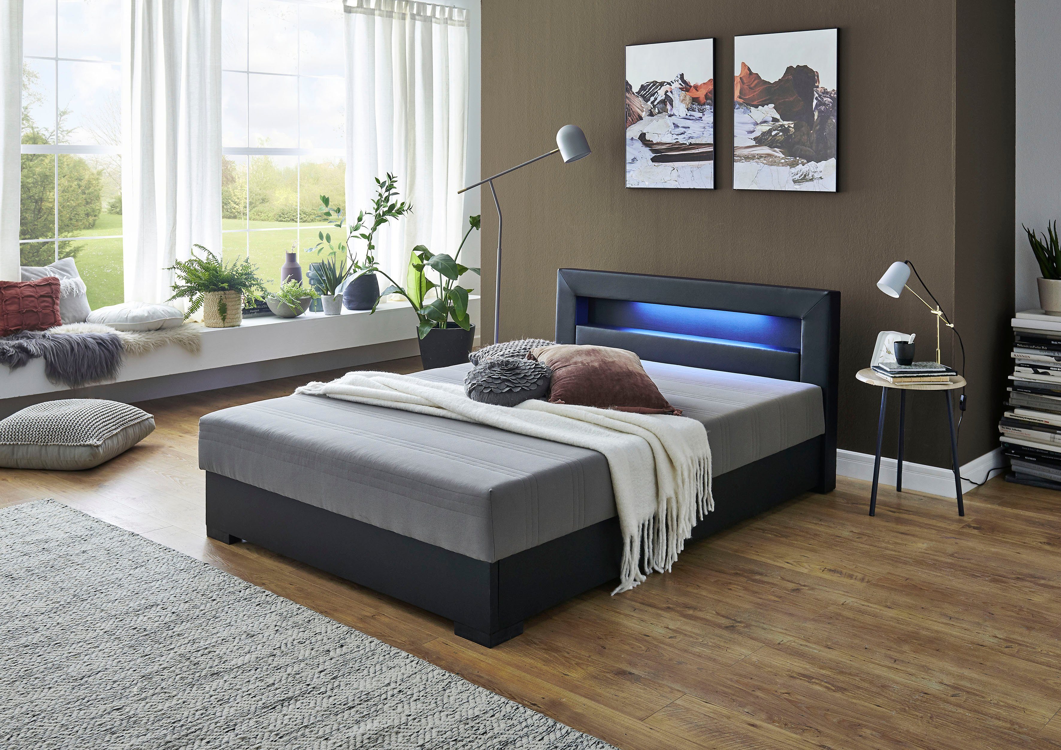 Relita Gestoffeerd bed MINA Bekleed bed 140x200 cm, naar keuze in wit, zwart of grijs