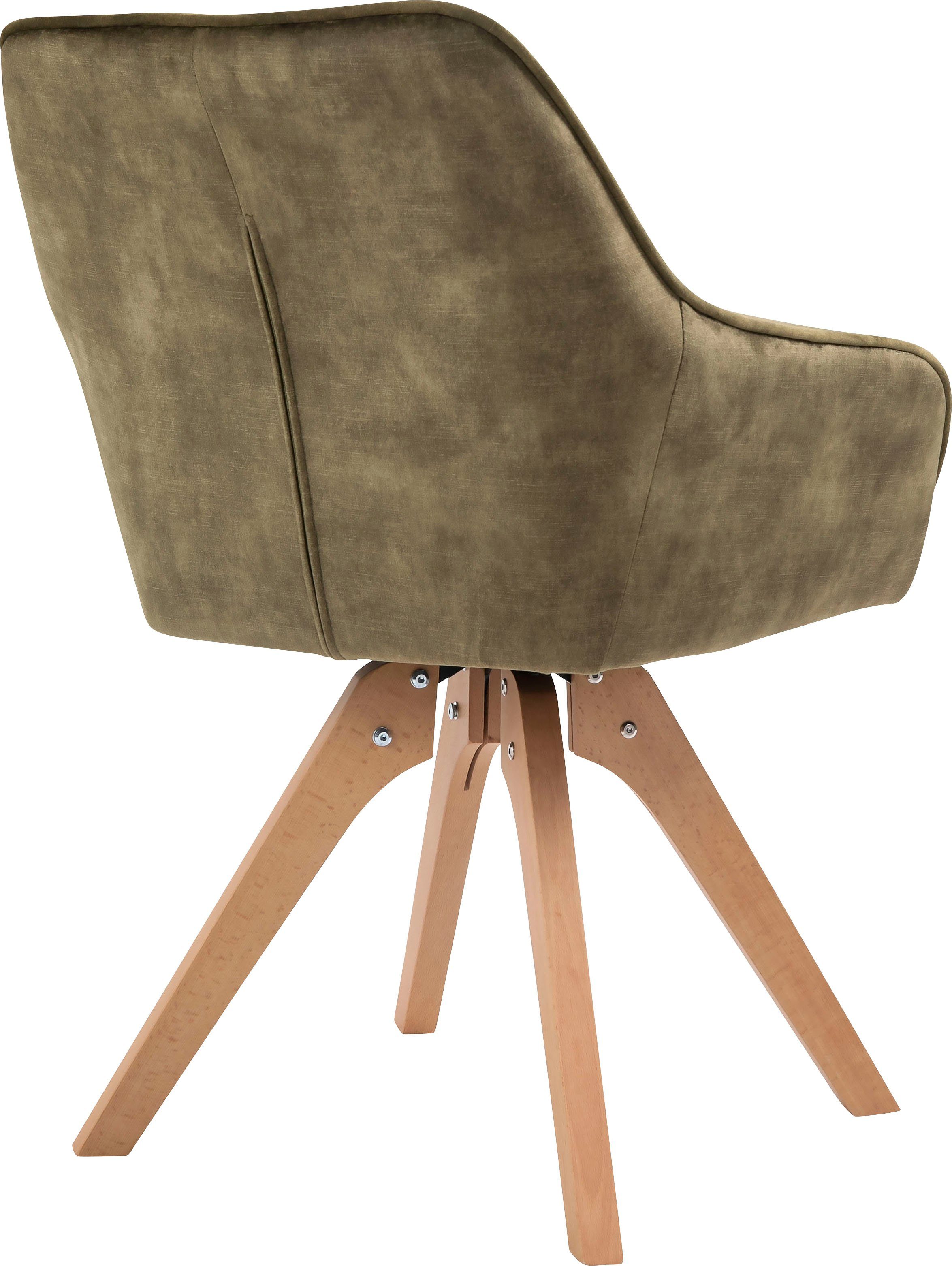 SalesFever Eethoek (5-delig), tafelbreedte 180 cm, stoelen 180° draaibaar, met fluweel