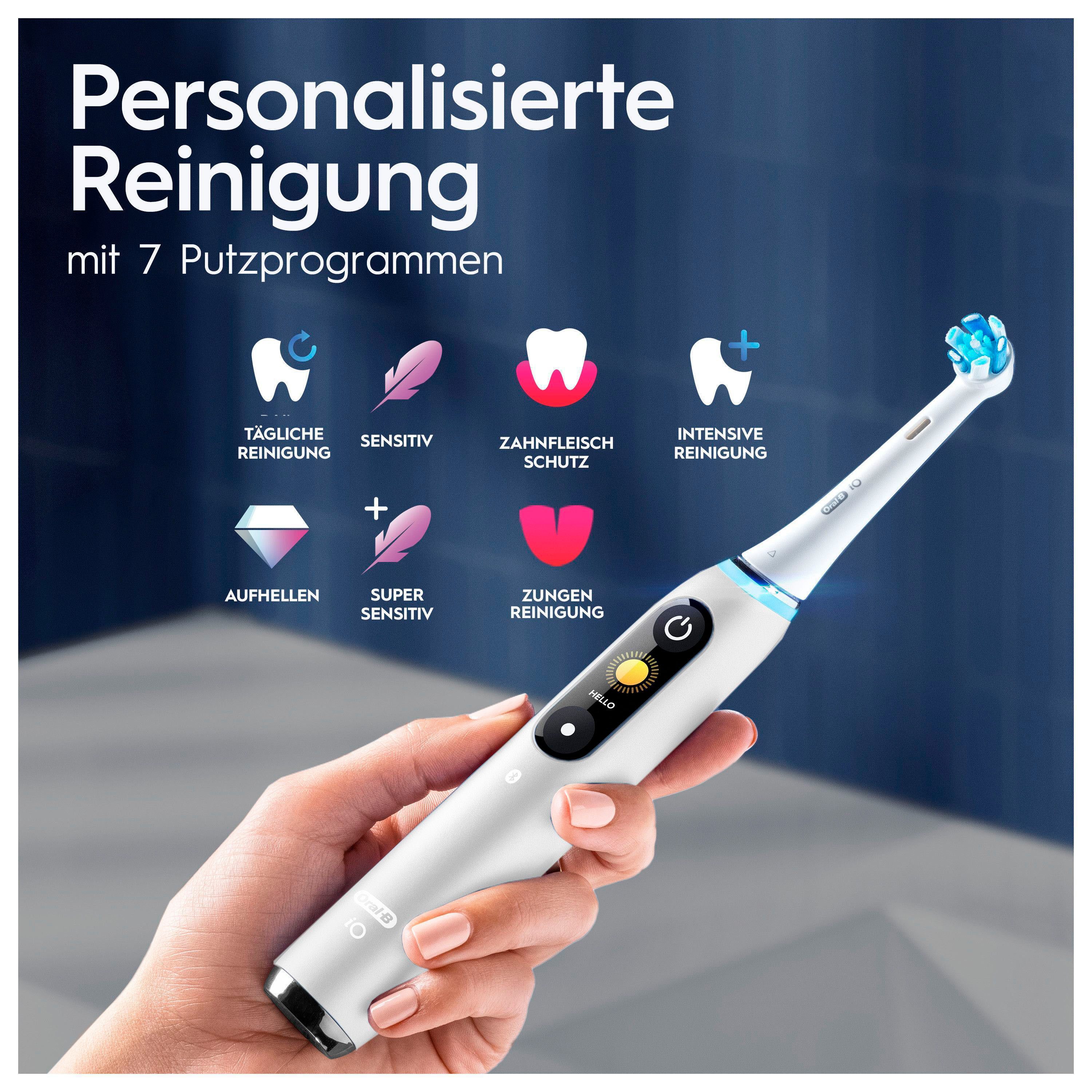 Oral B Elektrische tandenborstel IO 9 met magneet-technologie, 7 poetsmodi, kleurendisplay & reisetui voor de lader