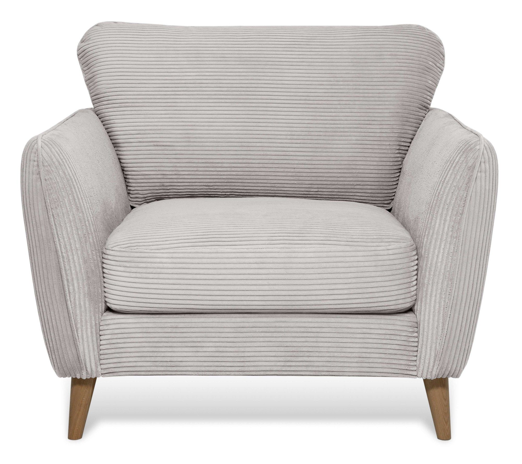 Home affaire Fauteuil Marseille Massief houten poten eiken, landhuisstijl, golfvering
