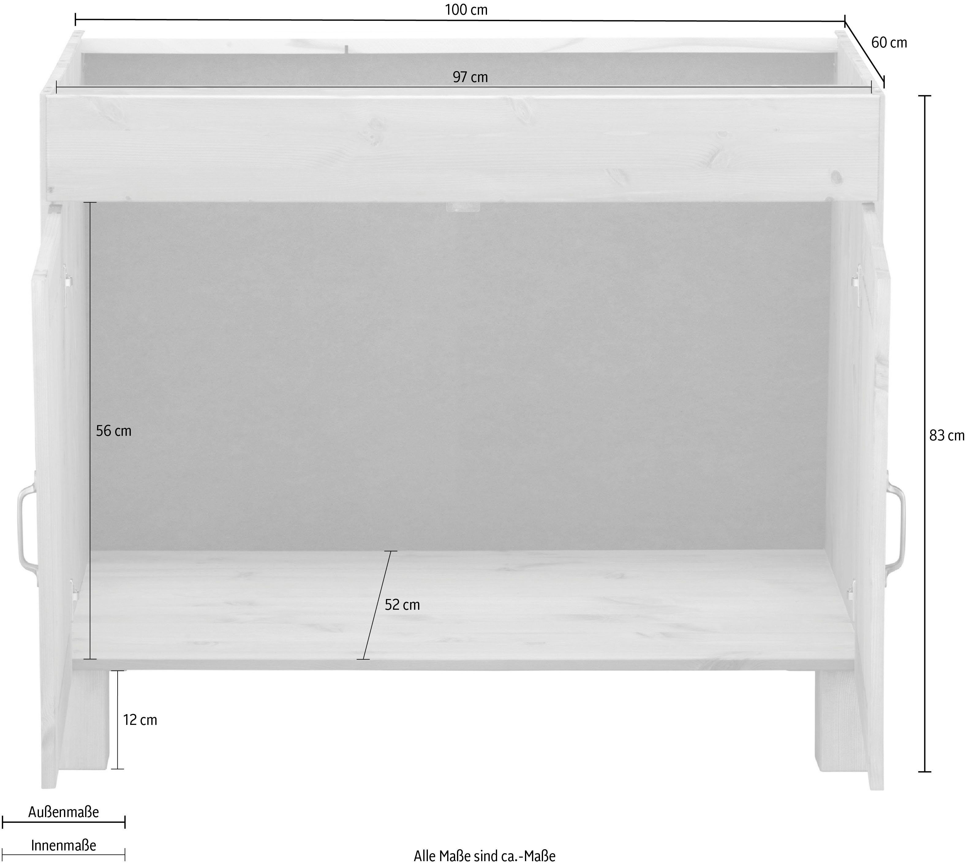 Home affaire Gootsteenkast Alby Breedte 100 cm, 2 vakken