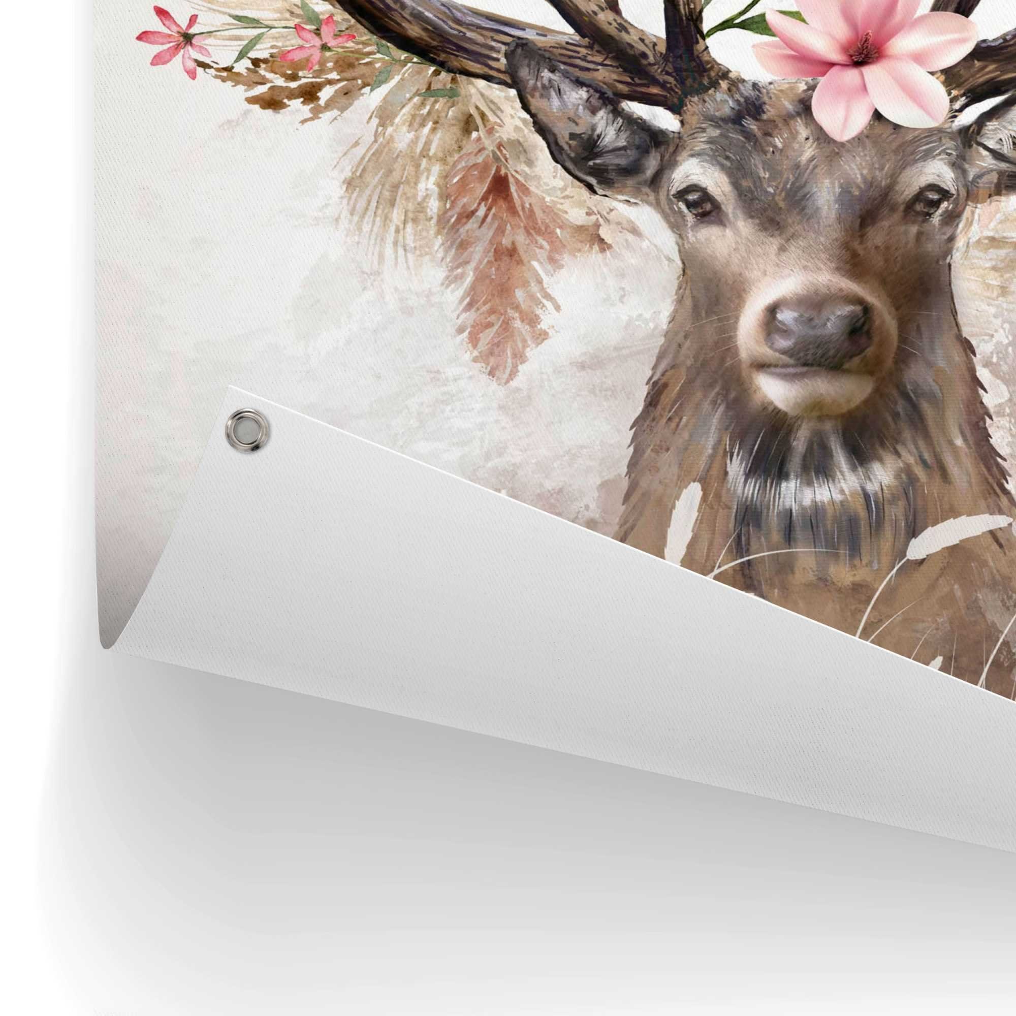 Reinders! Poster Hert in bloemen Outdoor voor tuin of balkon