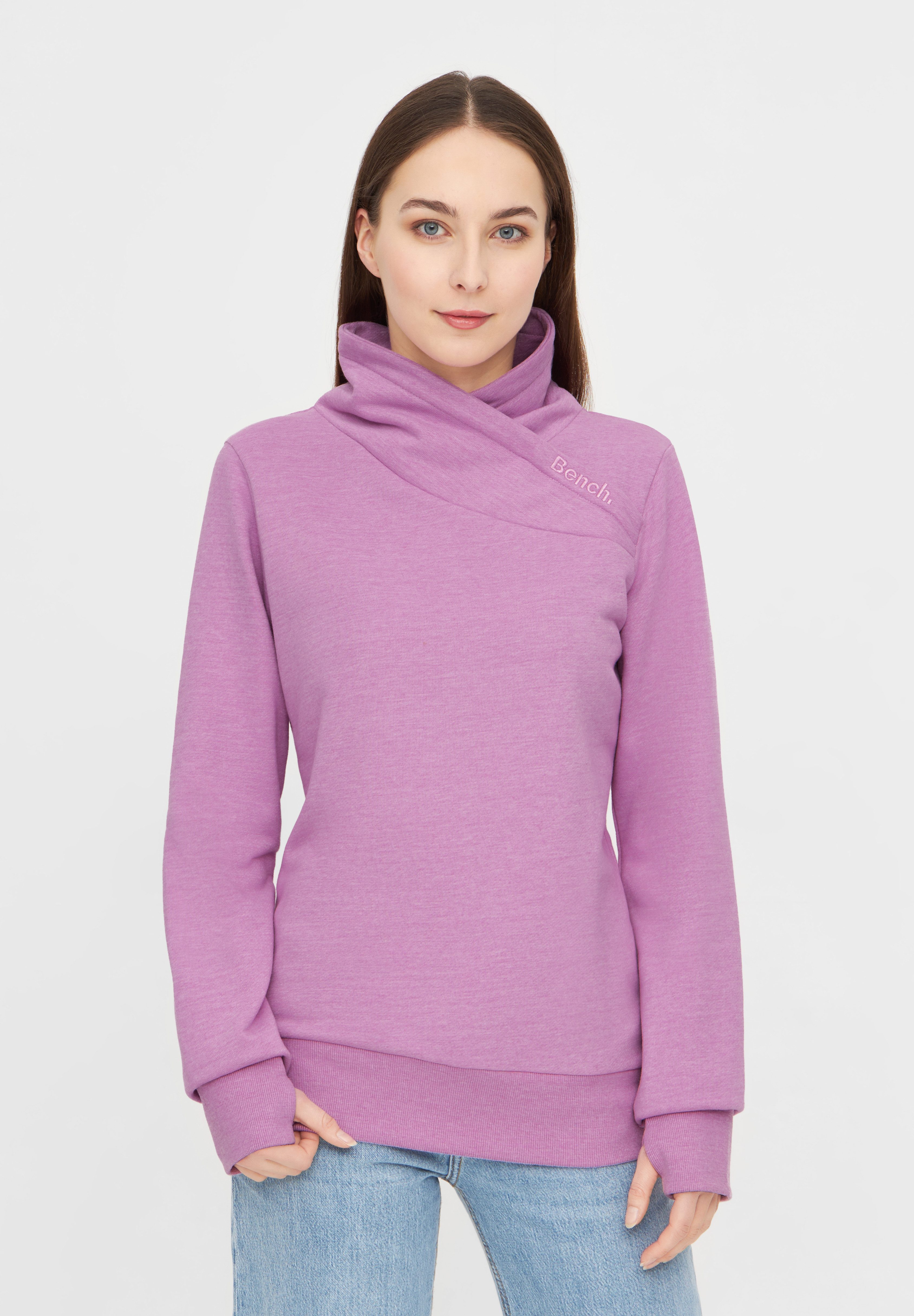 Bench. Sweatshirt Carla met logo-borduursel en duimopeningen dames truien & sweaters maat XS (36) roze