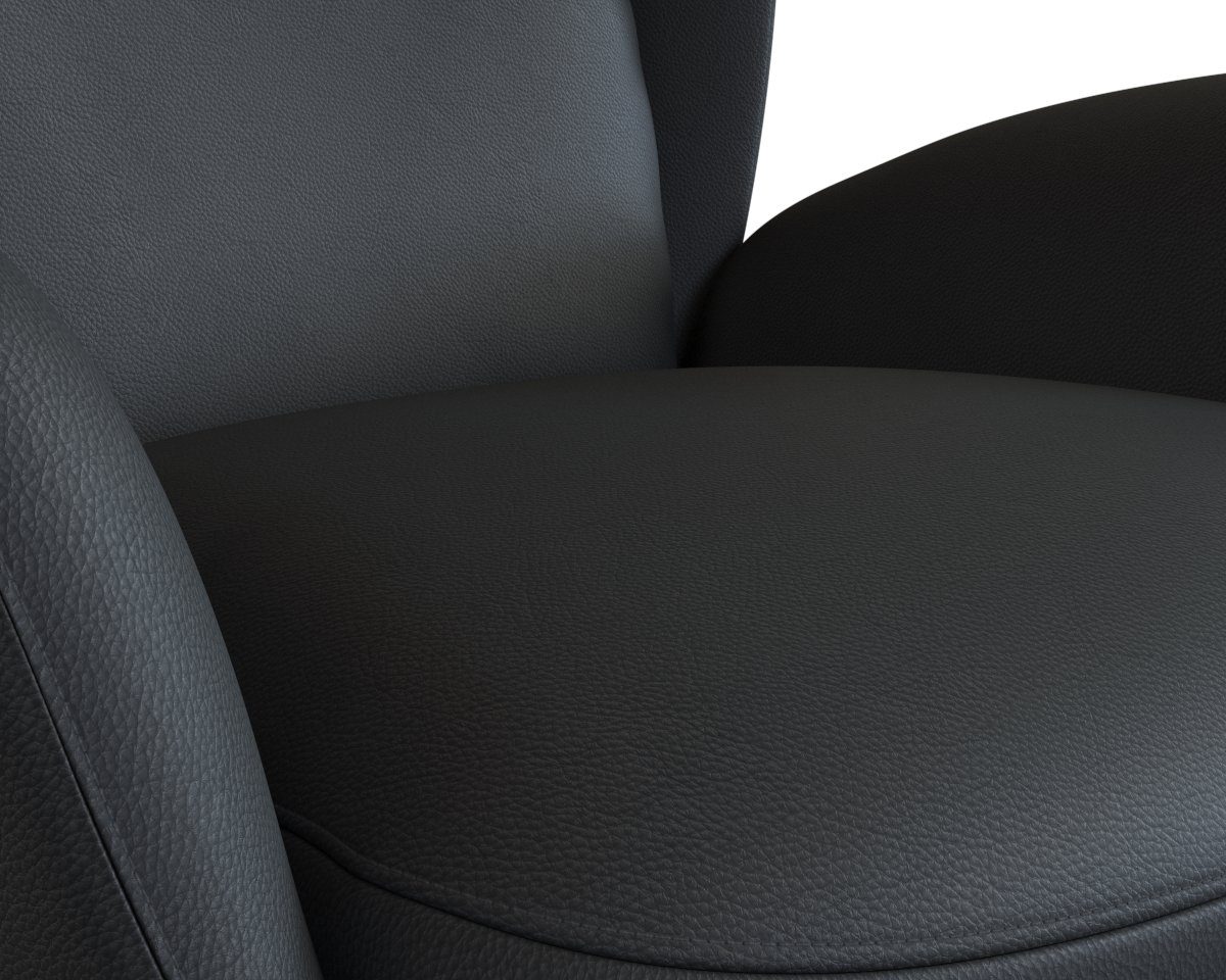 FLEXLUX Oorfauteuil Padova Stijl & comfort, organische vorm, geïntegreerde lendensteun, zwarte voet